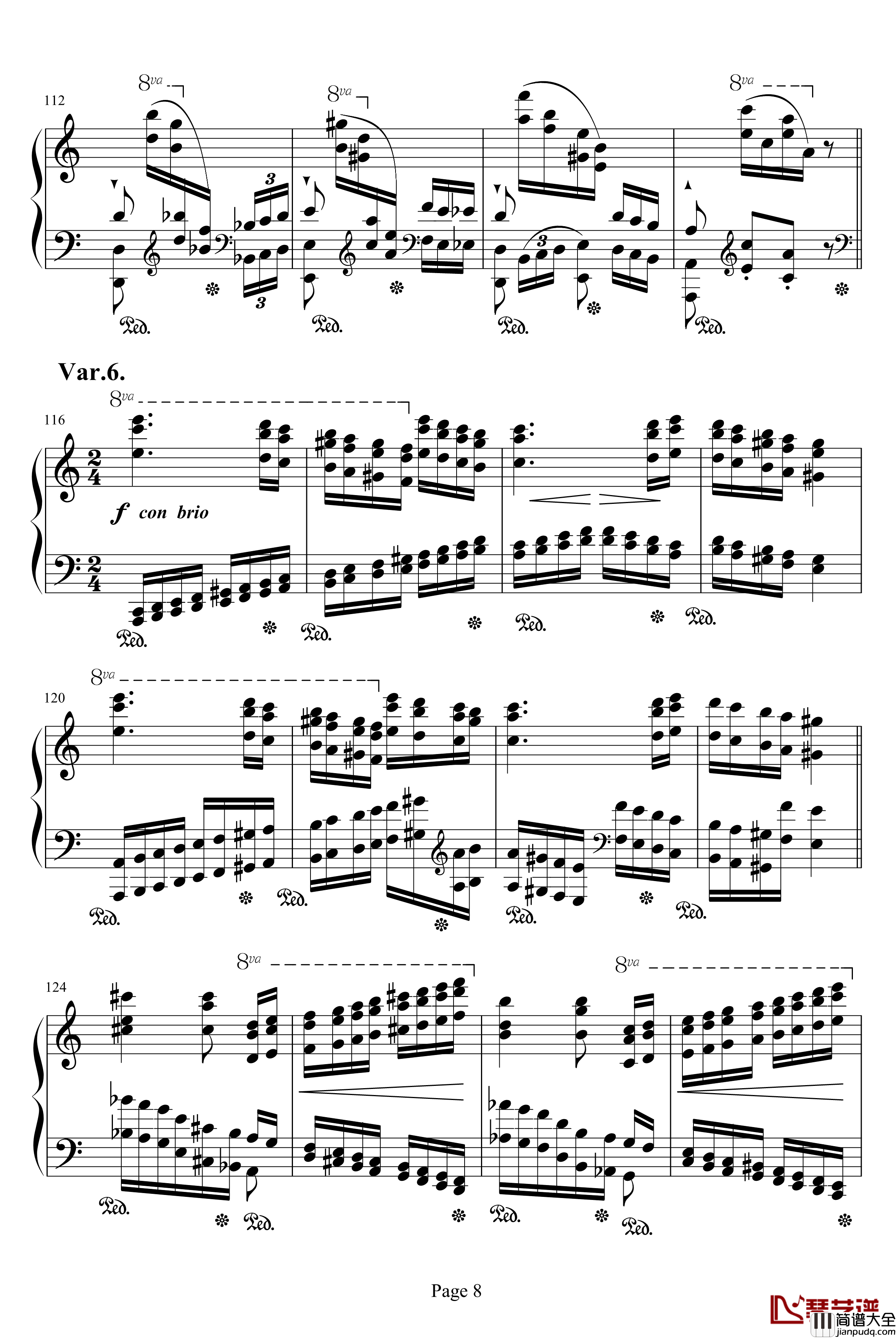 帕格尼尼练习曲钢琴谱_李斯特