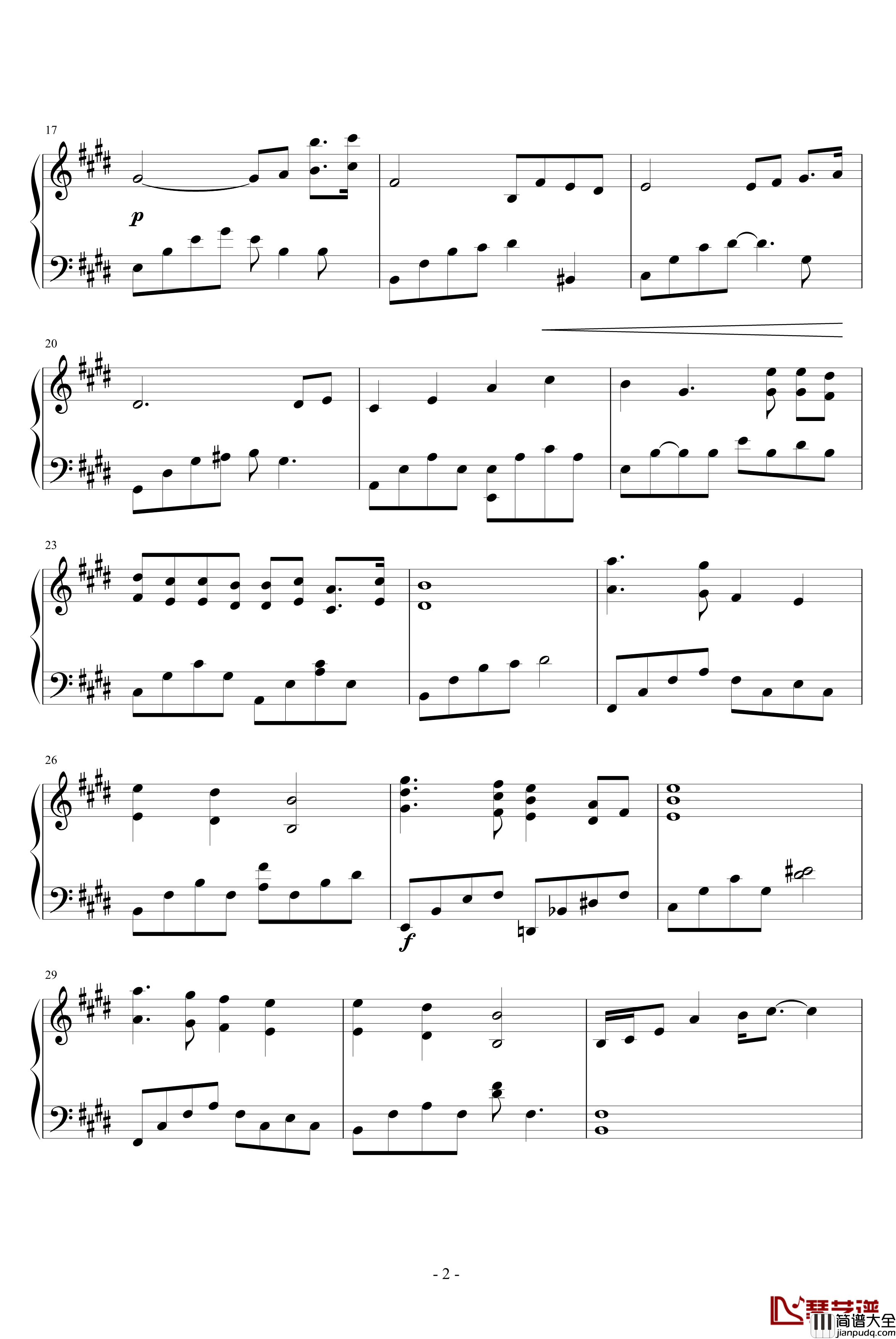 火星金星钢琴谱_Mars_And_Venus_班得瑞_Bandari