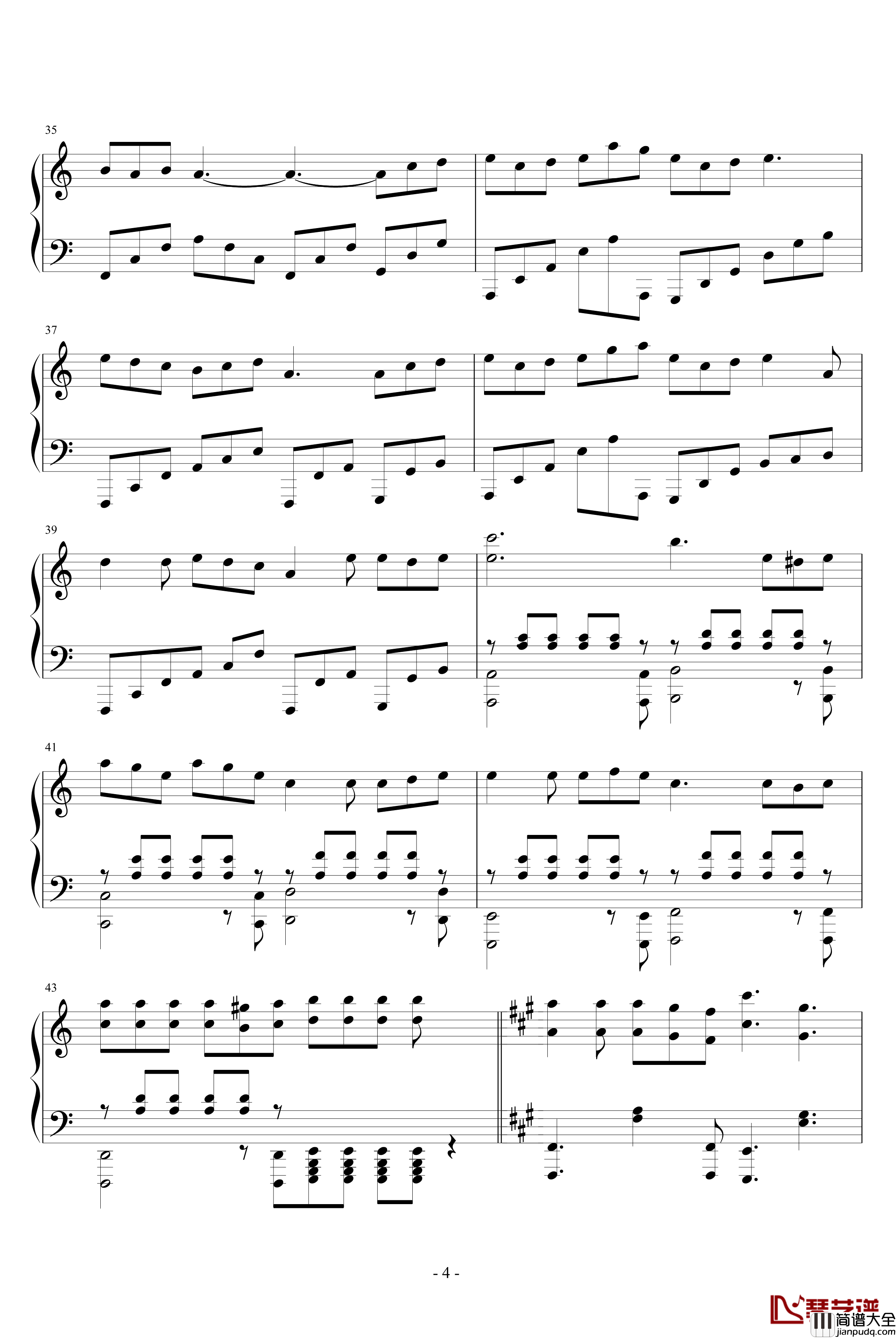 浮夸钢琴谱_泳儿演唱会版_泳儿