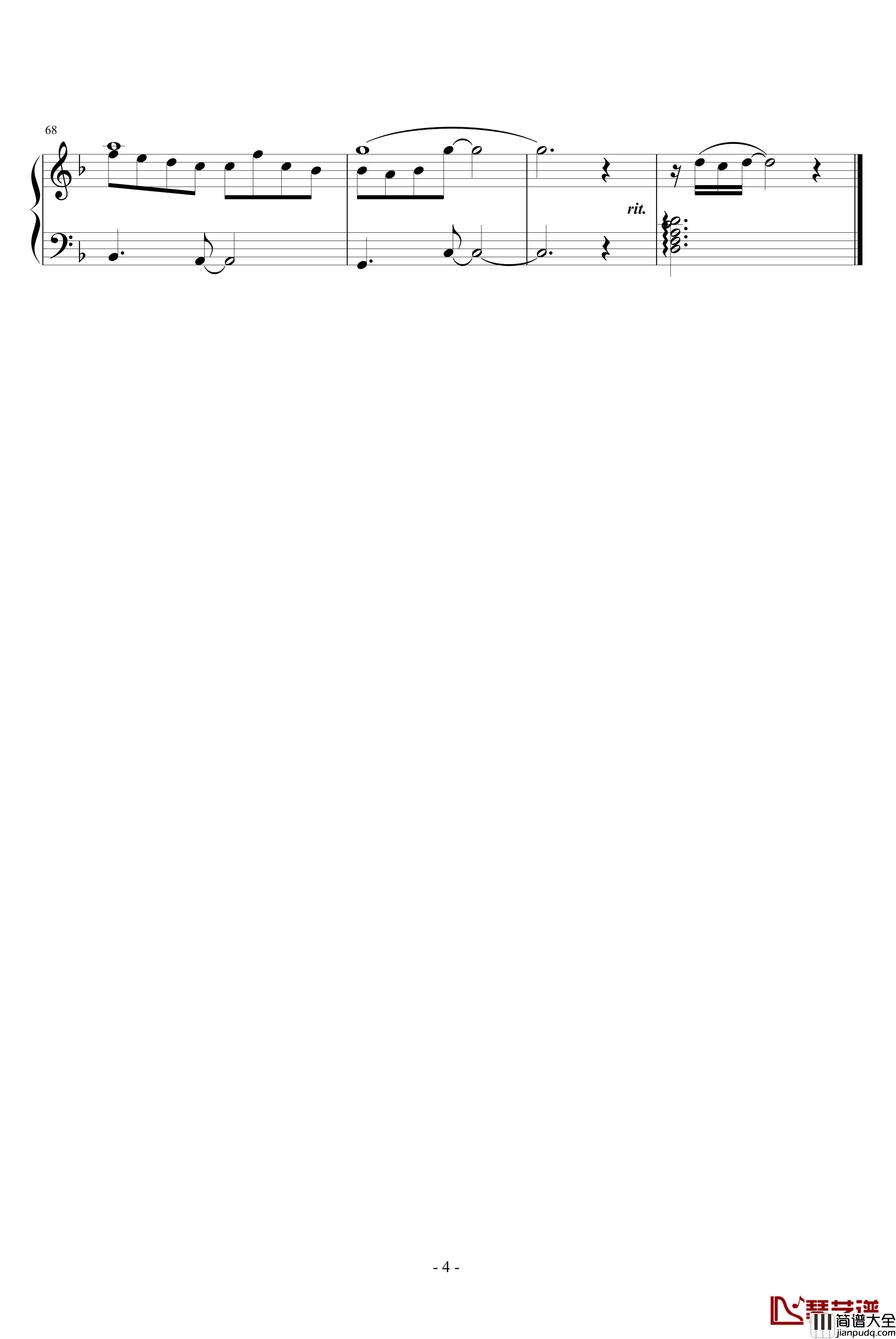 那天以后钢琴谱_韩日剧_火鸟插曲