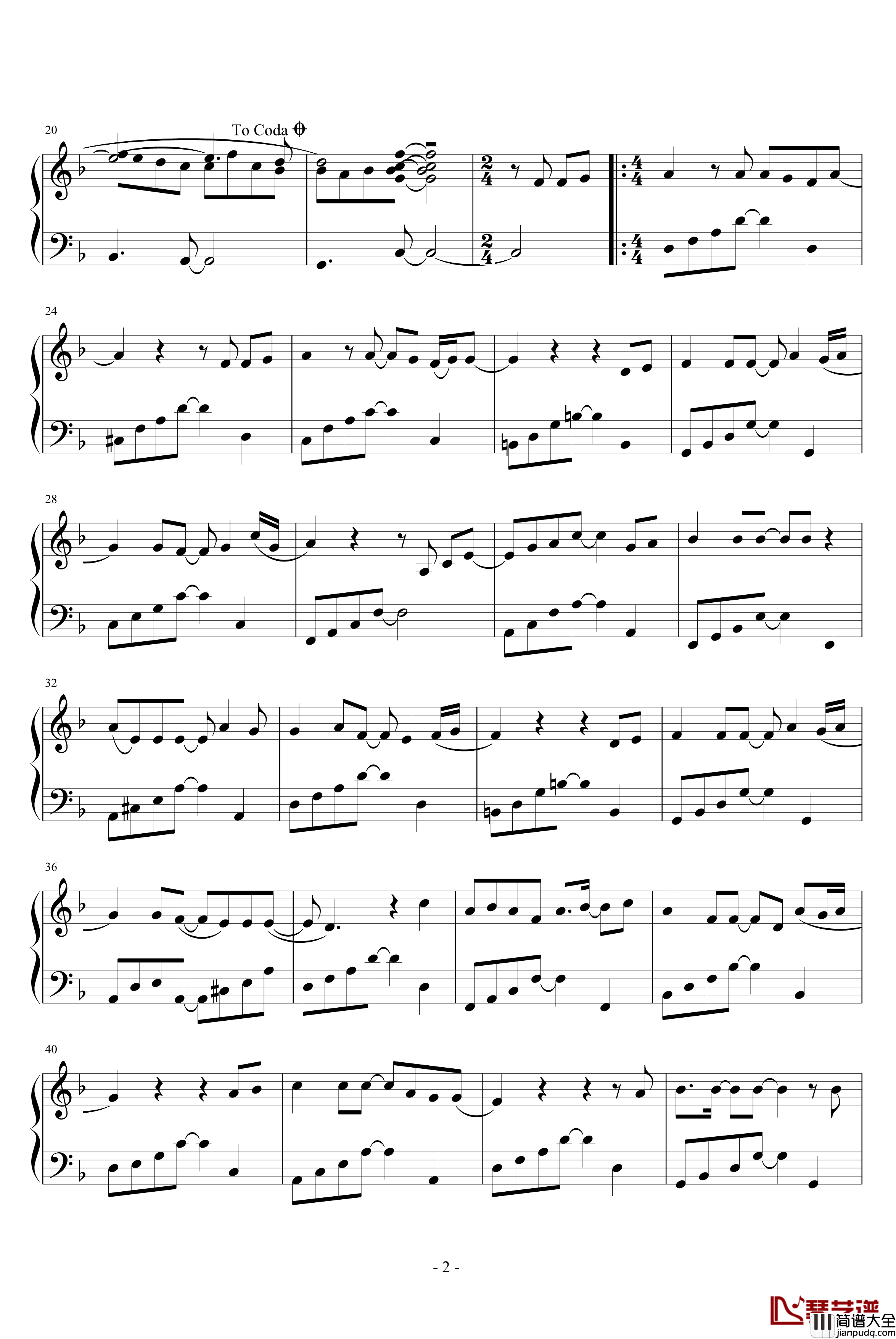 那天以后钢琴谱_韩日剧_火鸟插曲