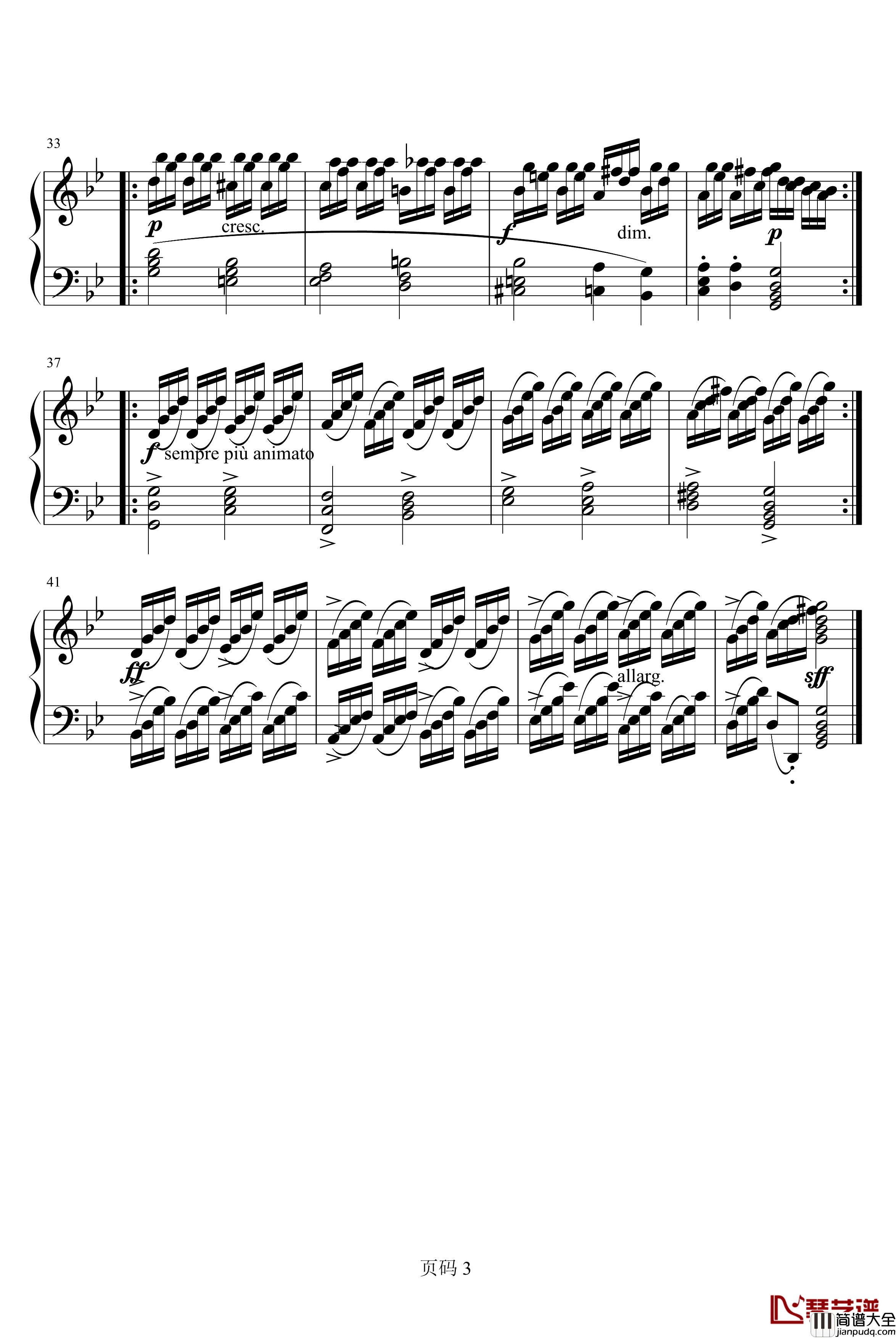 帕萨卡里亚钢琴谱_亨德尔