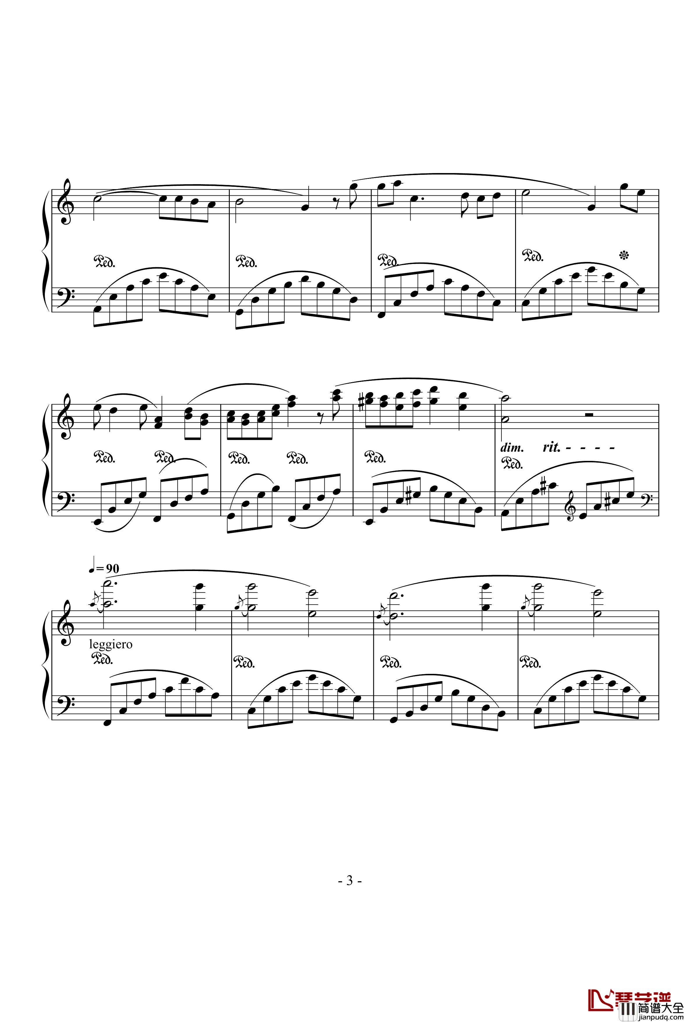 轩辕剑外传汉之云主题曲钢琴谱_动漫影视