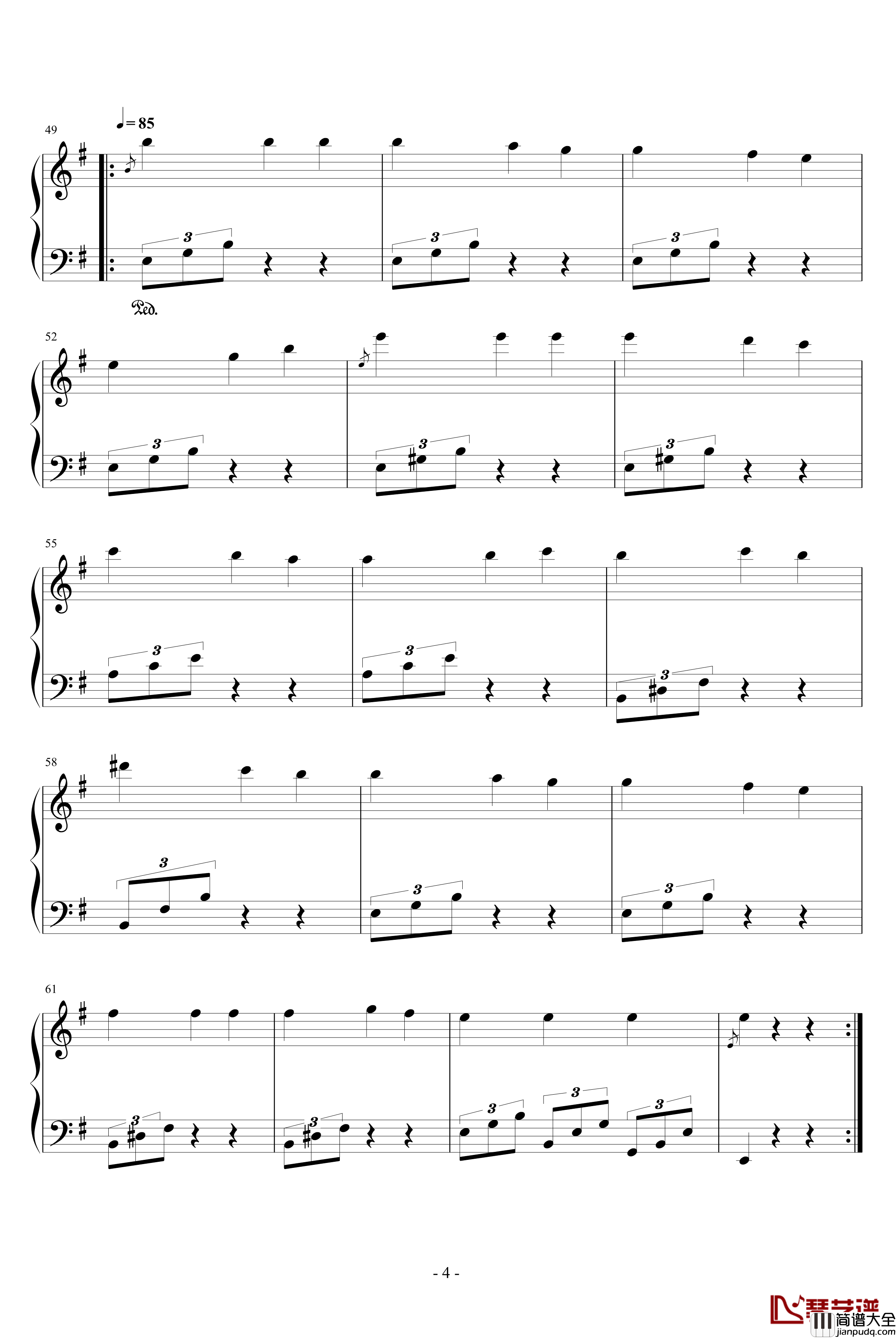 爱的罗曼史钢琴谱_真正原声带版_蓝色生死恋