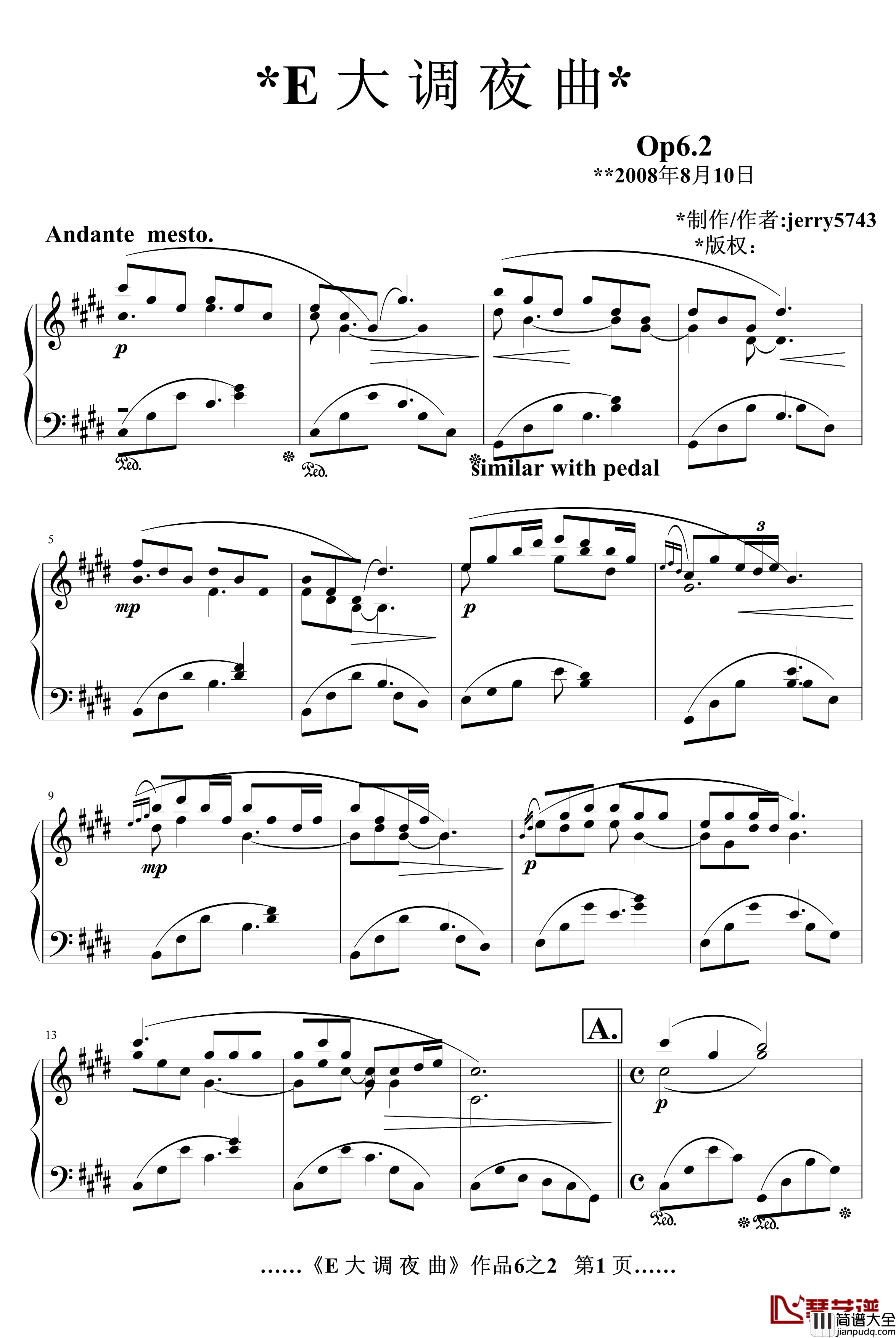 E大调夜曲op6.2钢琴谱_080810_jerry5743