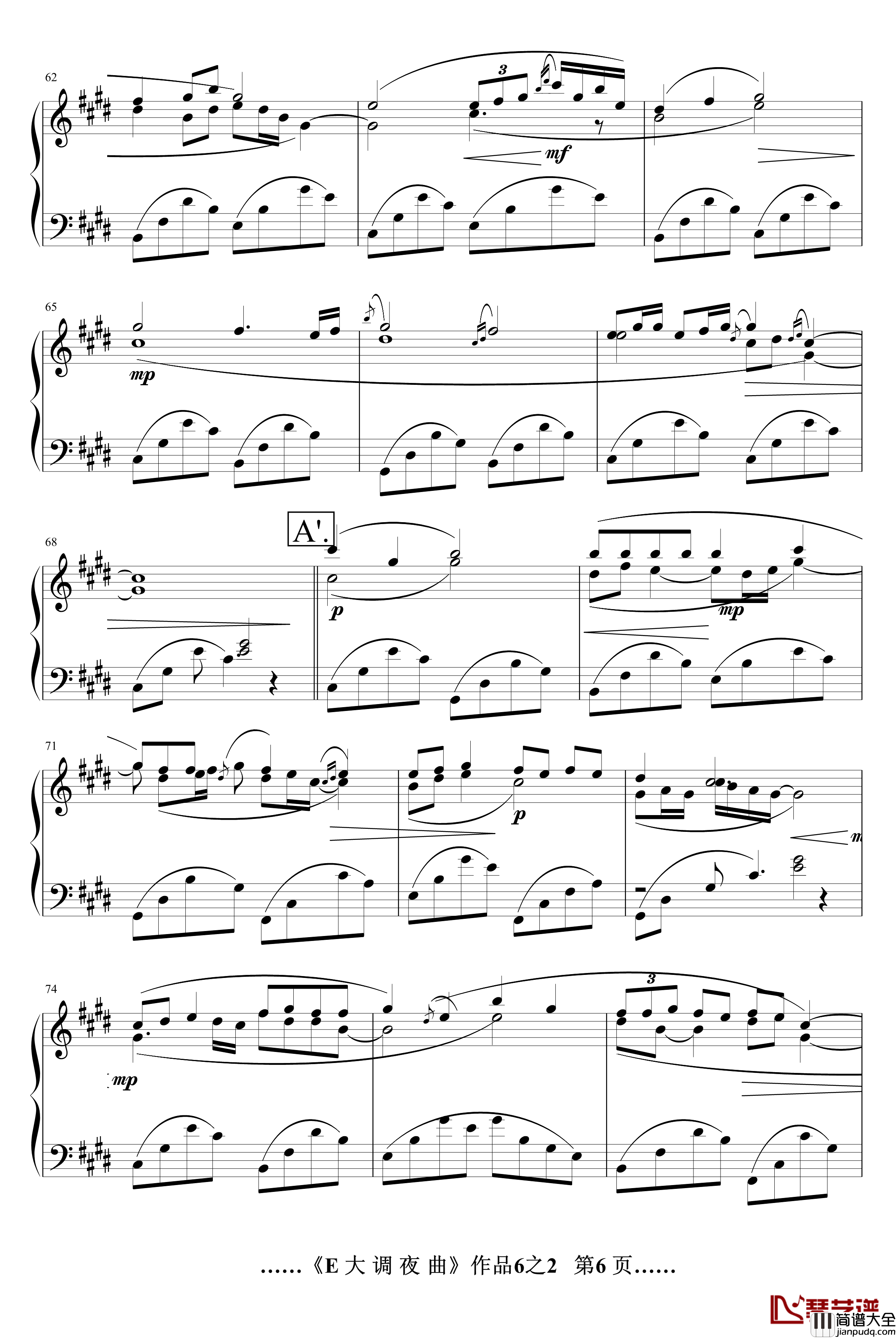 E大调夜曲op6.2钢琴谱_080810_jerry5743