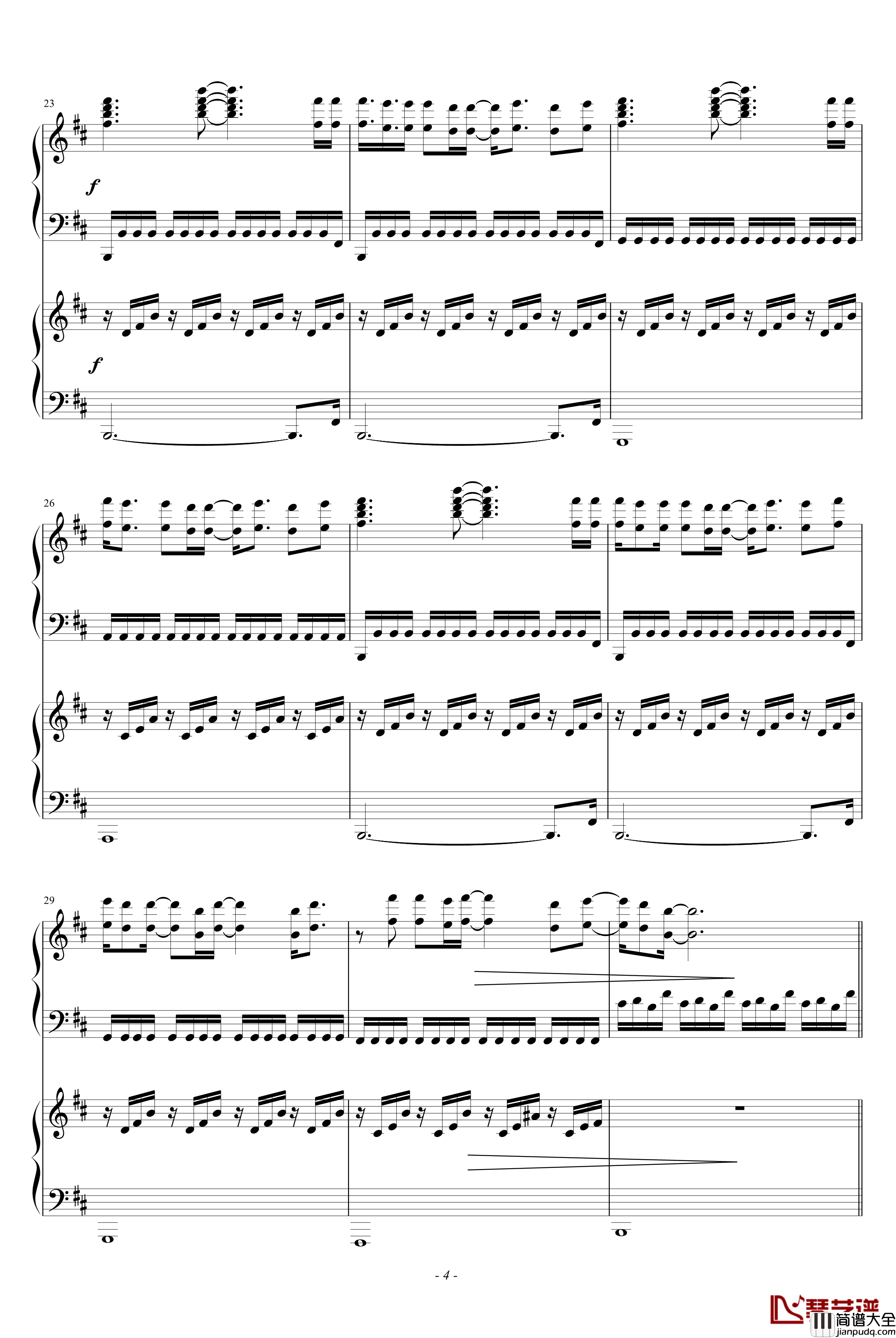 相信我钢琴谱_双钢琴_因果兄弟