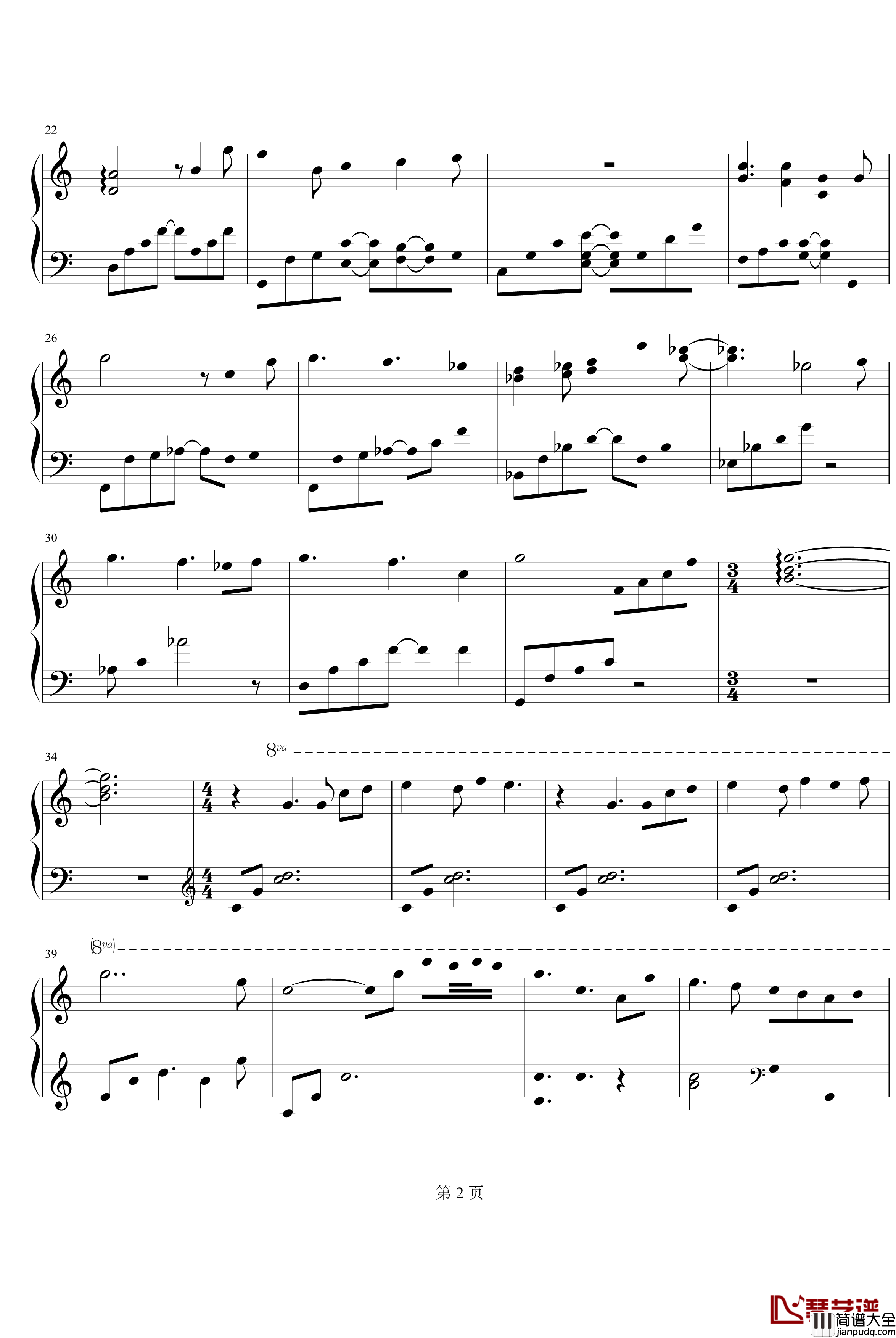 偶尔想起钢琴谱_云端的日子_动漫影视