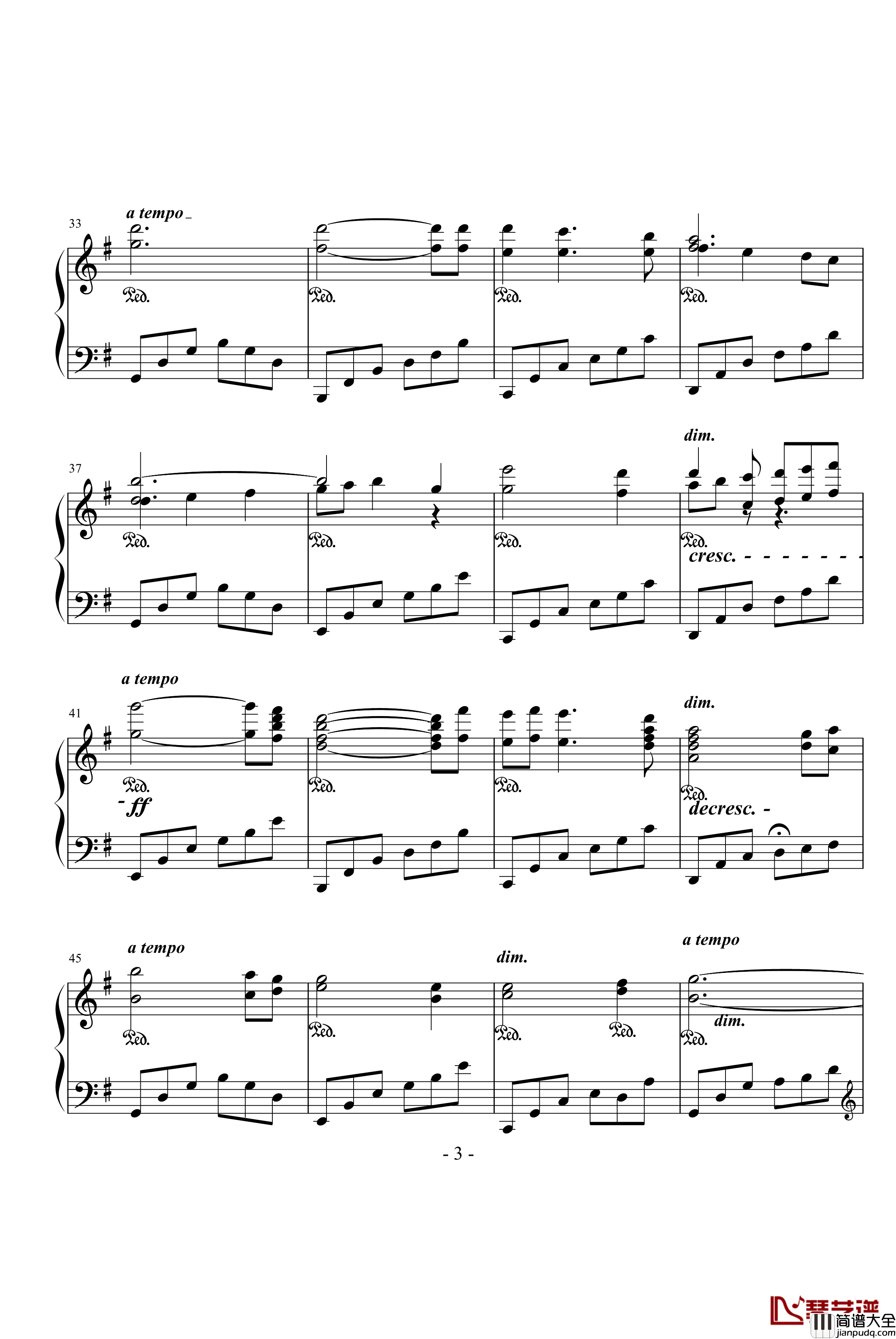 轩辕剑三赛特主题钢琴谱_动漫影视