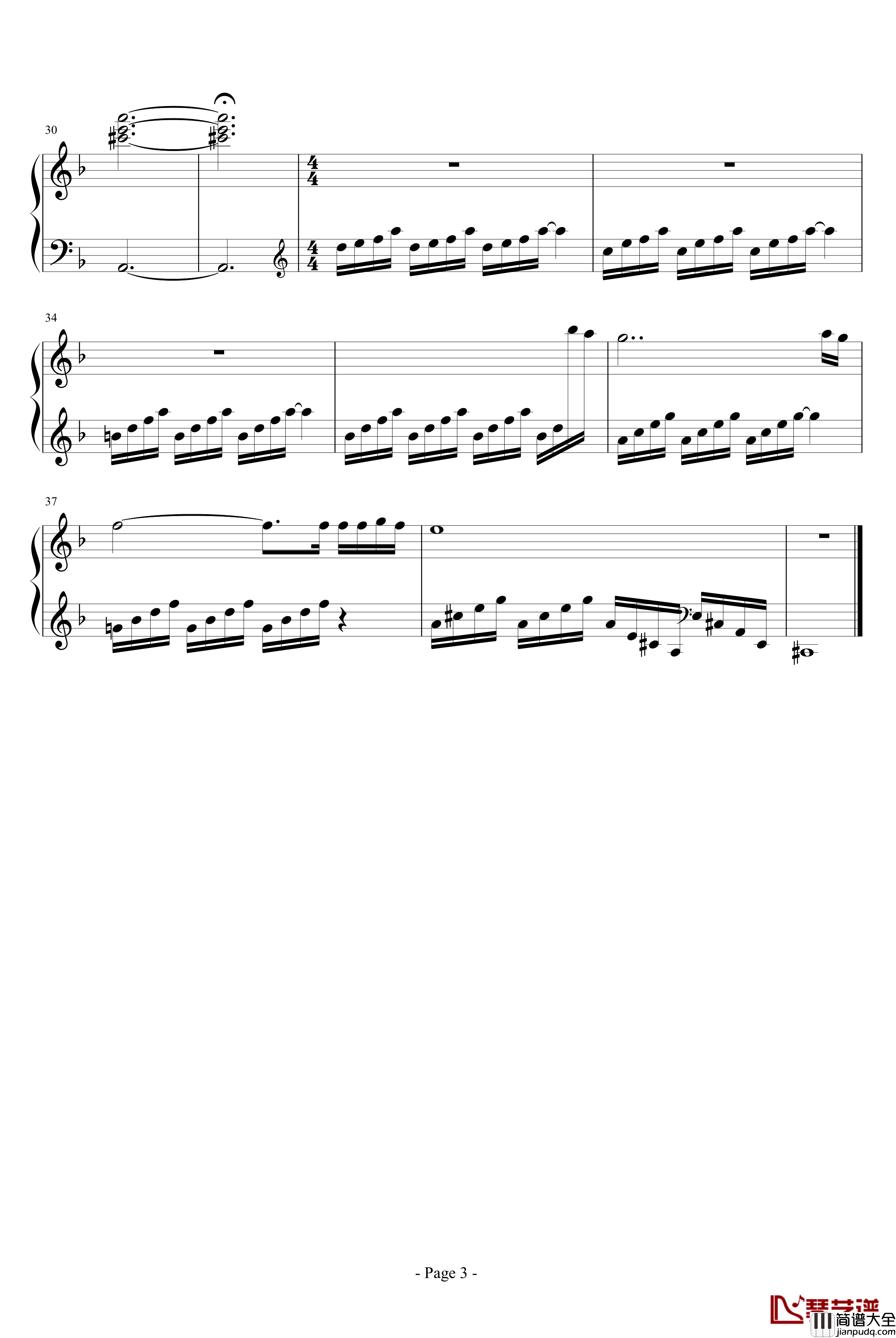 公主小妹钢琴谱_插曲_影视