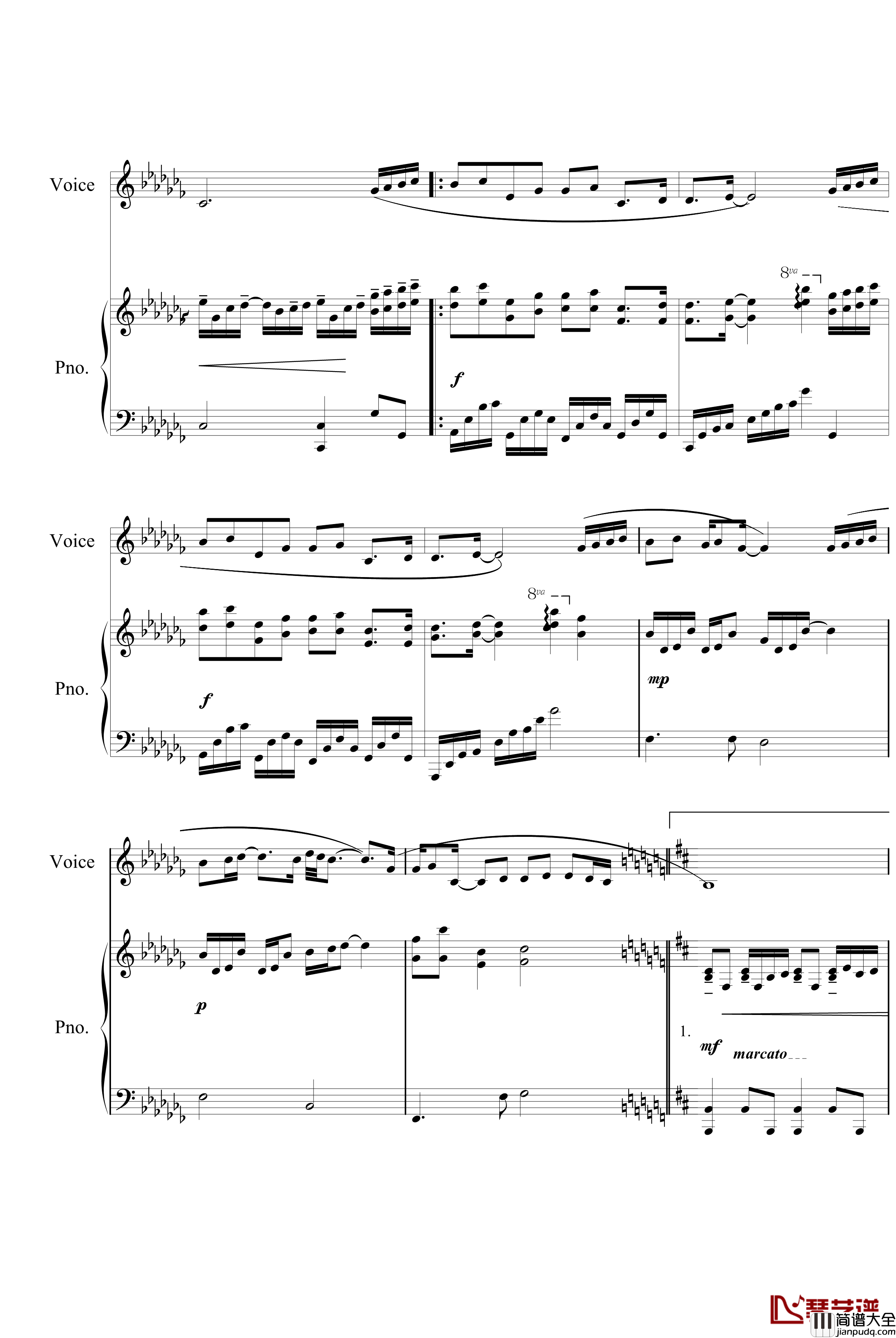 叶子钢琴谱_阿桑