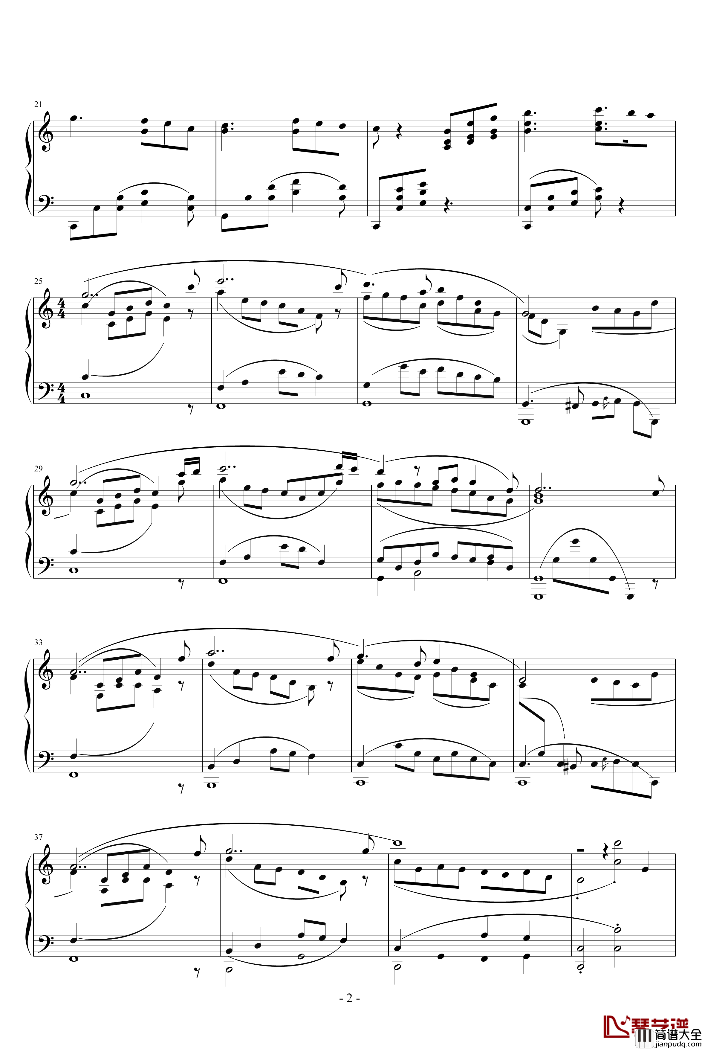 短小的即兴曲钢琴谱_心兰