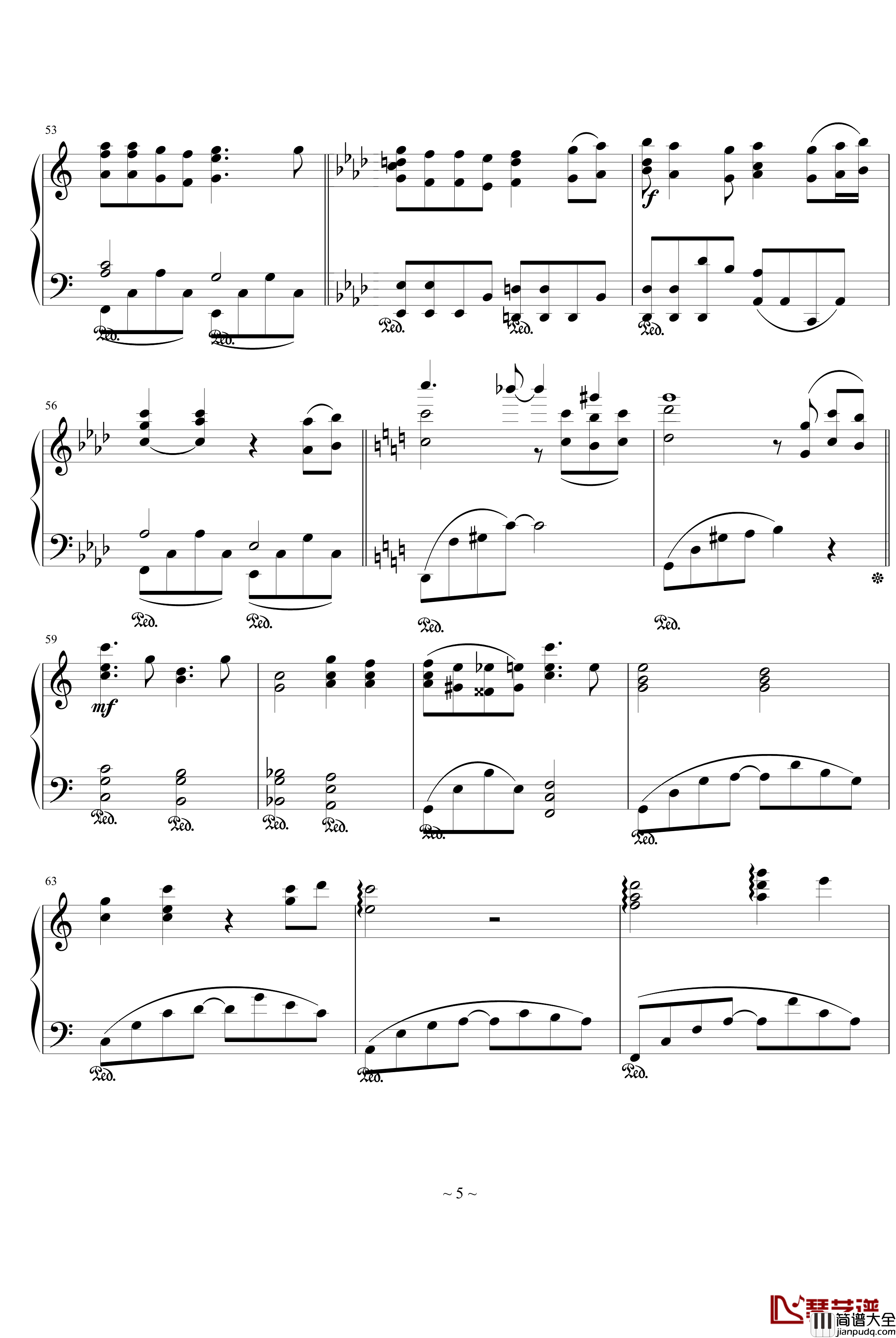 千與千尋片首曲钢琴谱_那一天的河川_綾楓版_千与千寻