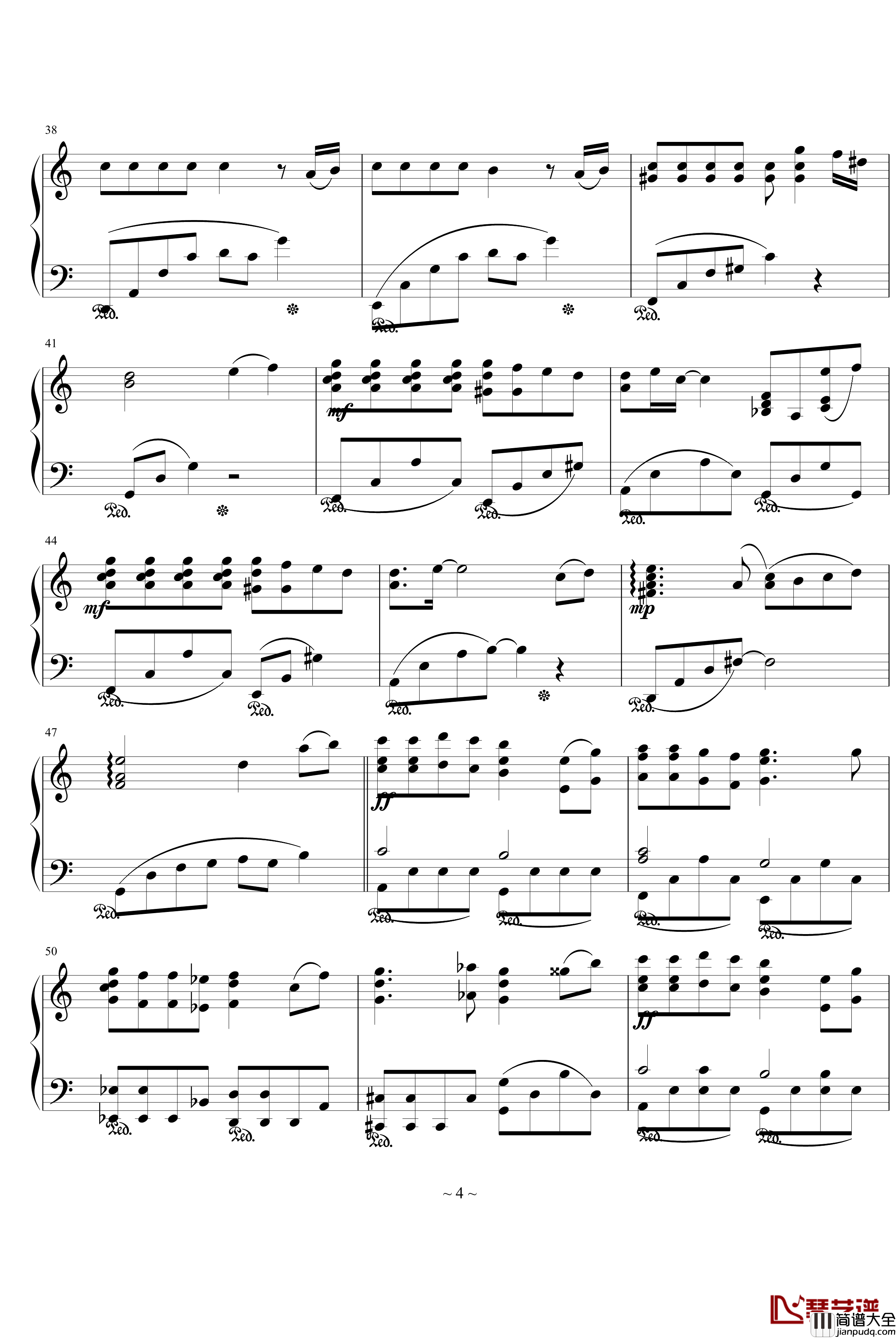 千與千尋片首曲钢琴谱_那一天的河川_綾楓版_千与千寻