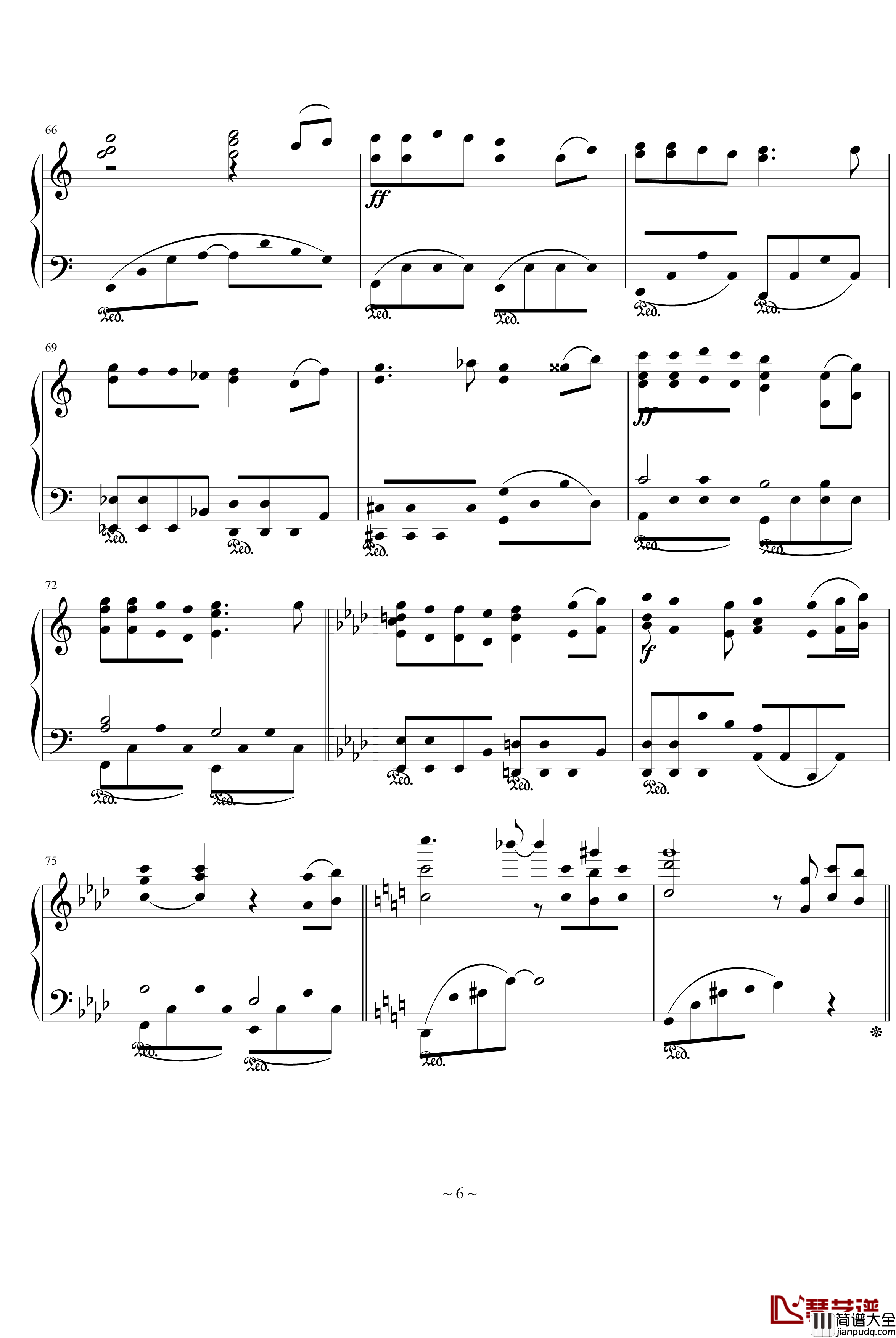 千與千尋片首曲钢琴谱_那一天的河川_綾楓版_千与千寻