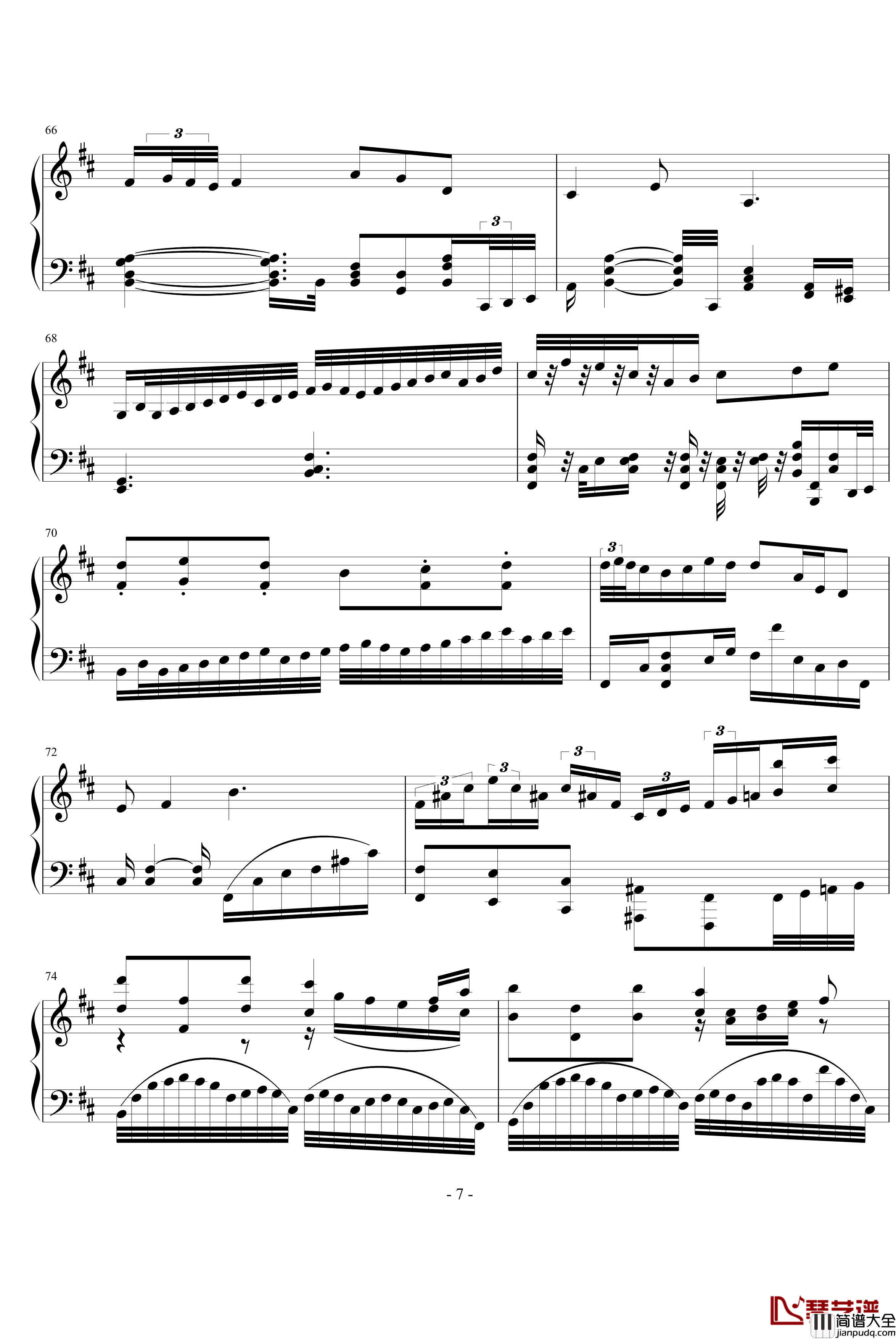 神之园钢琴谱_练习曲_动漫影视