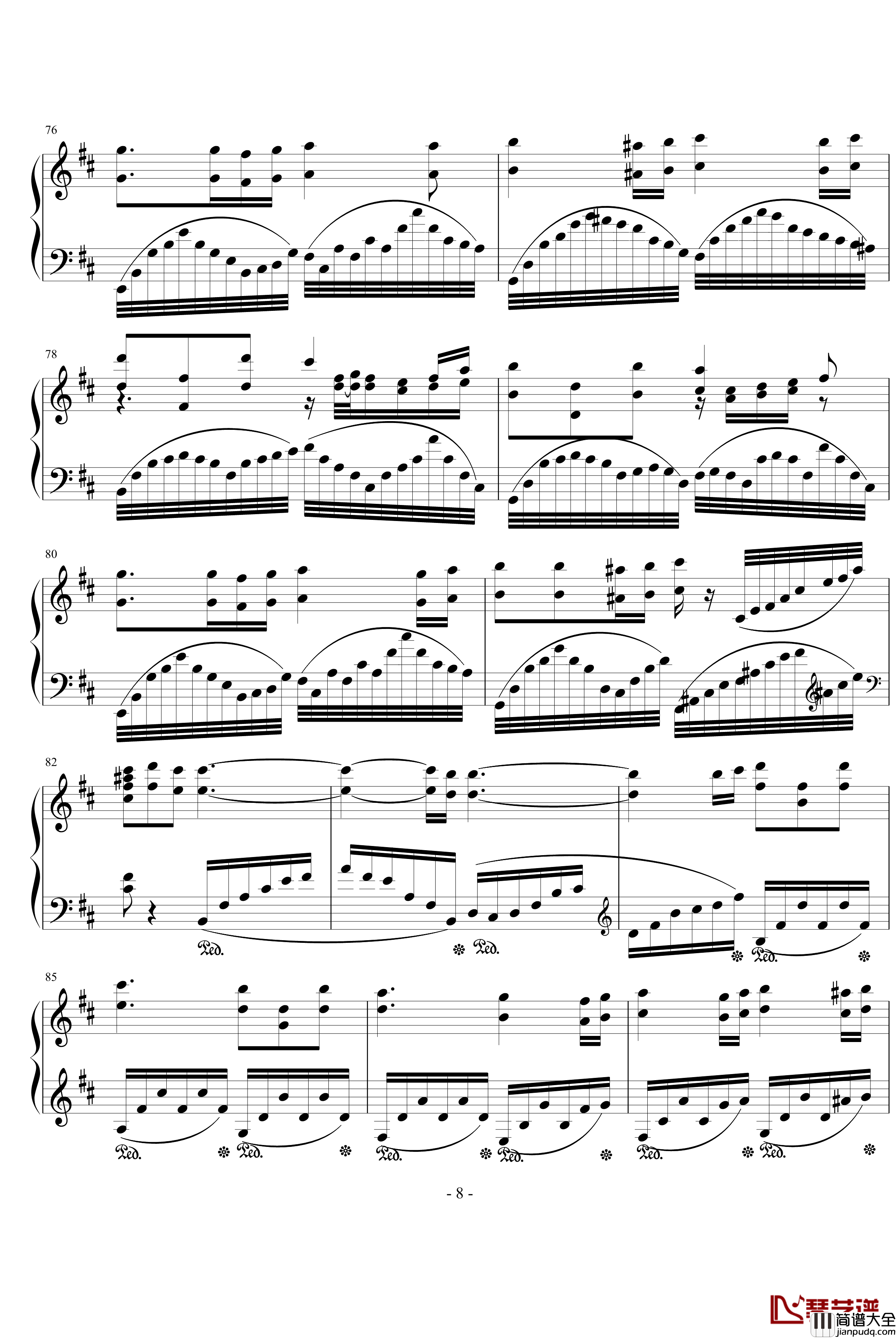 神之园钢琴谱_练习曲_动漫影视