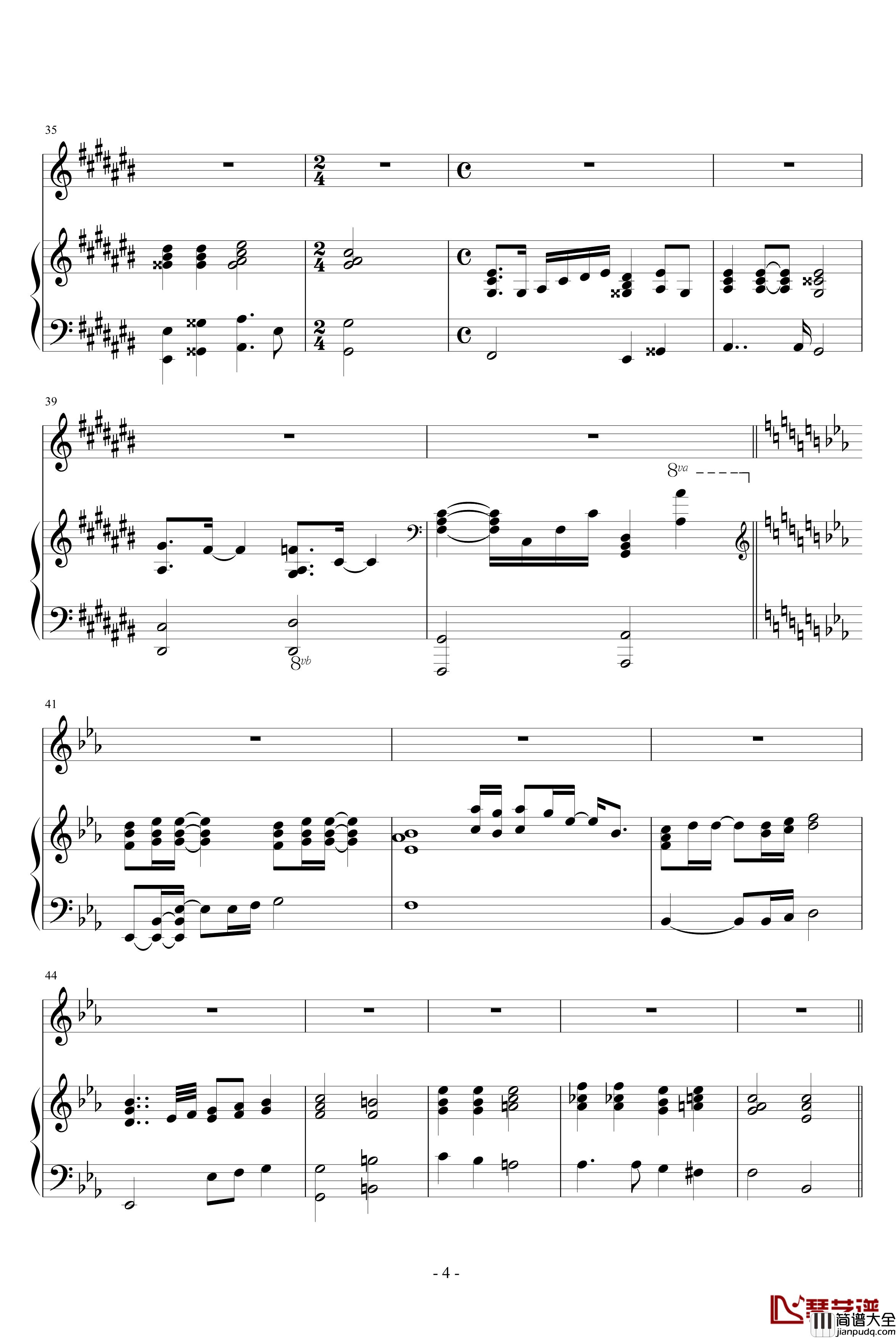 洗牌钢琴谱_李玖哲