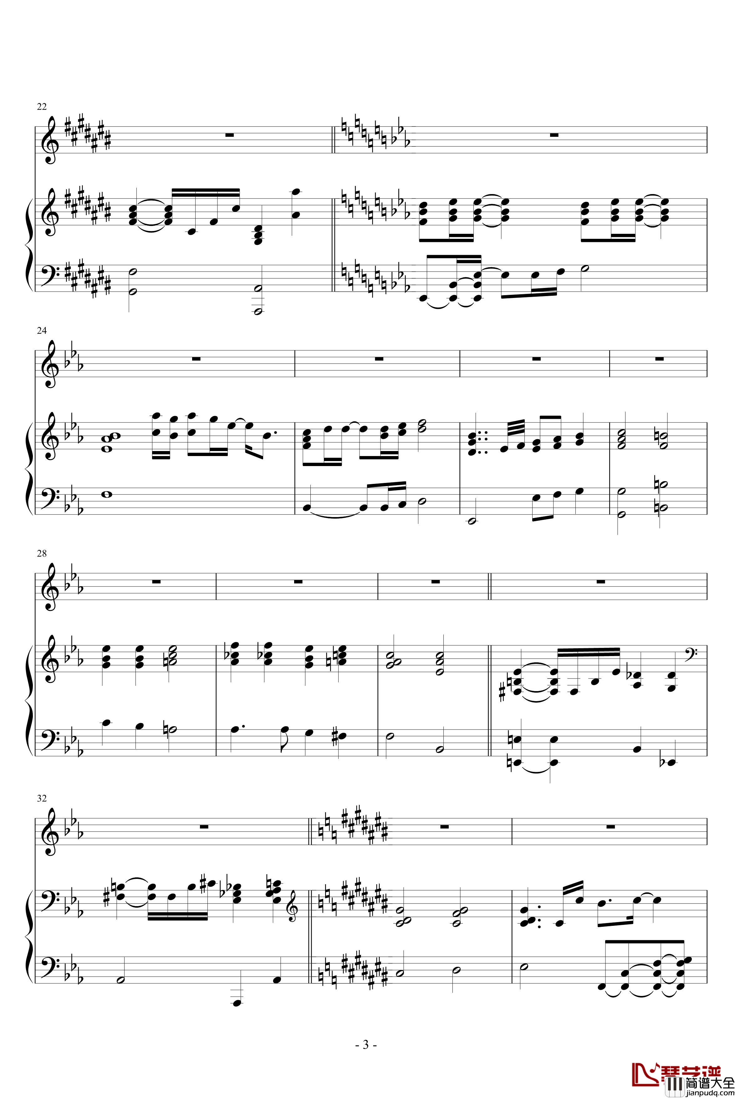 洗牌钢琴谱_李玖哲