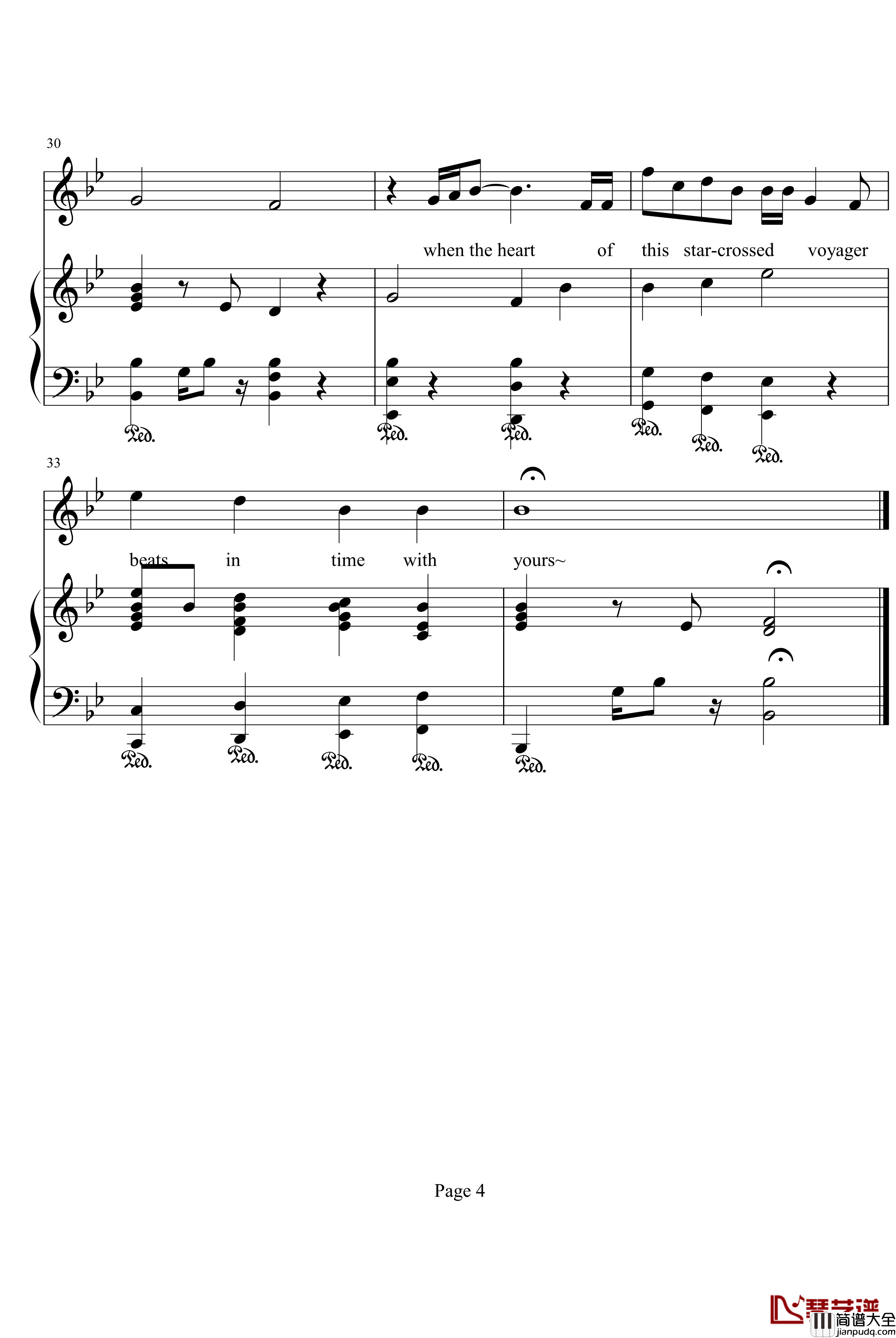 狮子王主题曲钢琴谱_影视