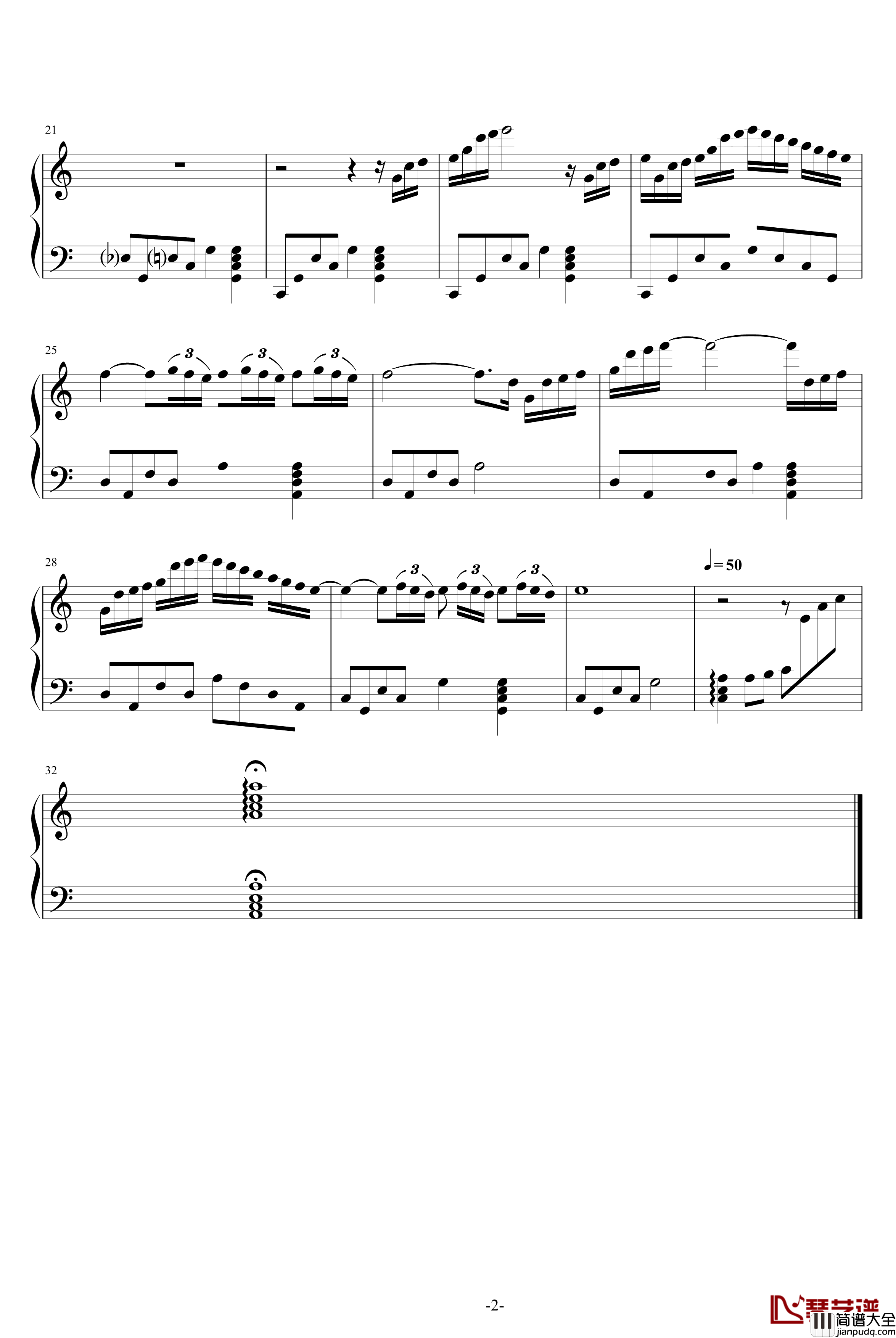 弦月之花钢琴谱_奥路菲_动漫影视