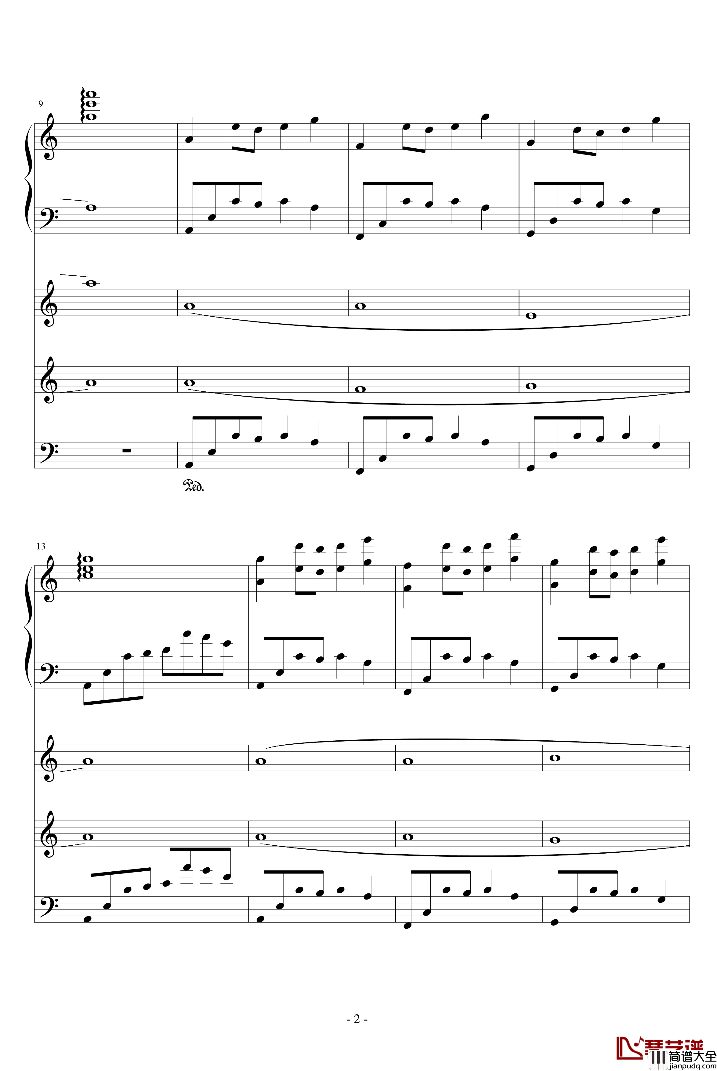 寻秦记插曲钢琴谱_赵国公主_影视