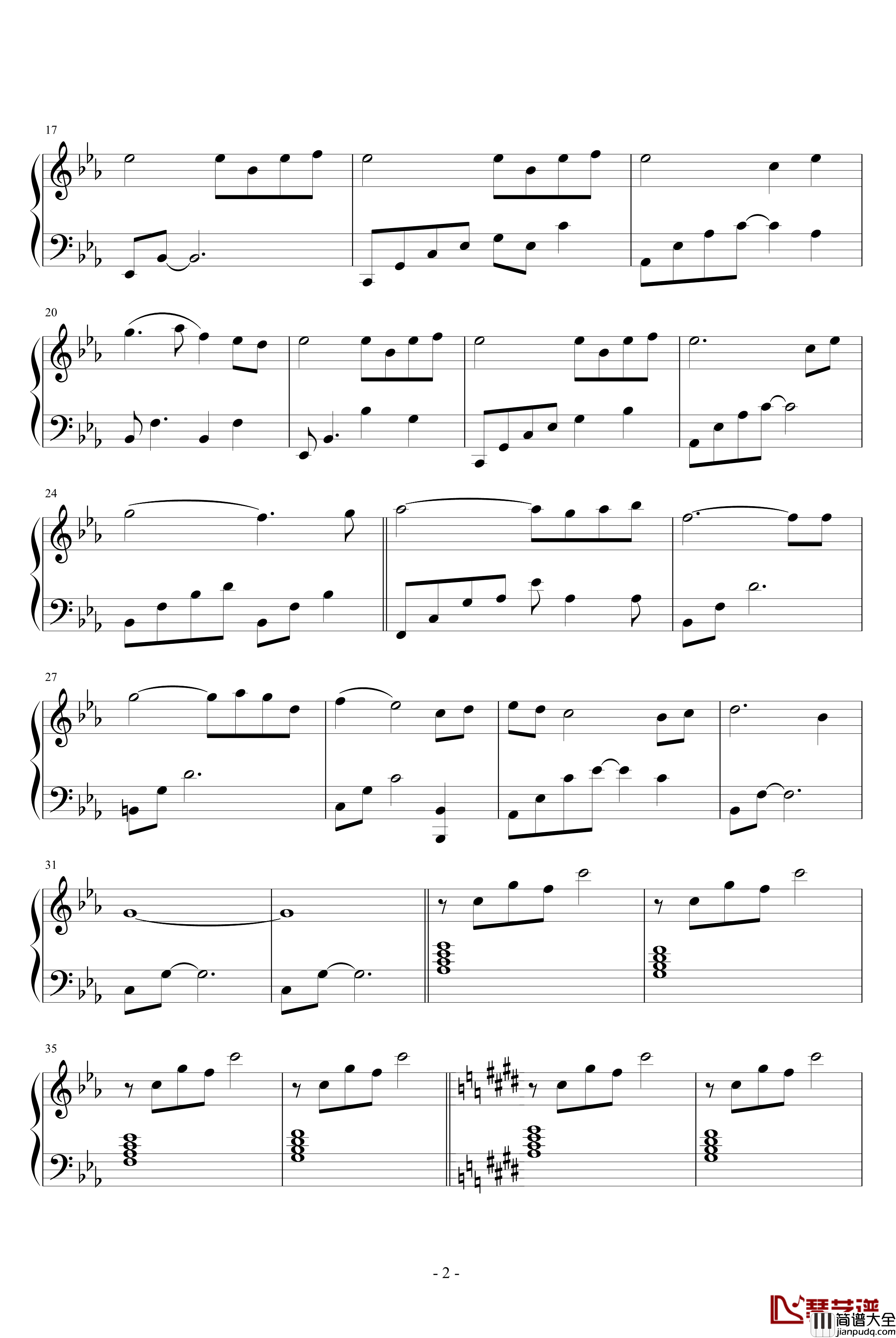 the_rain钢琴谱_简单版_久石让