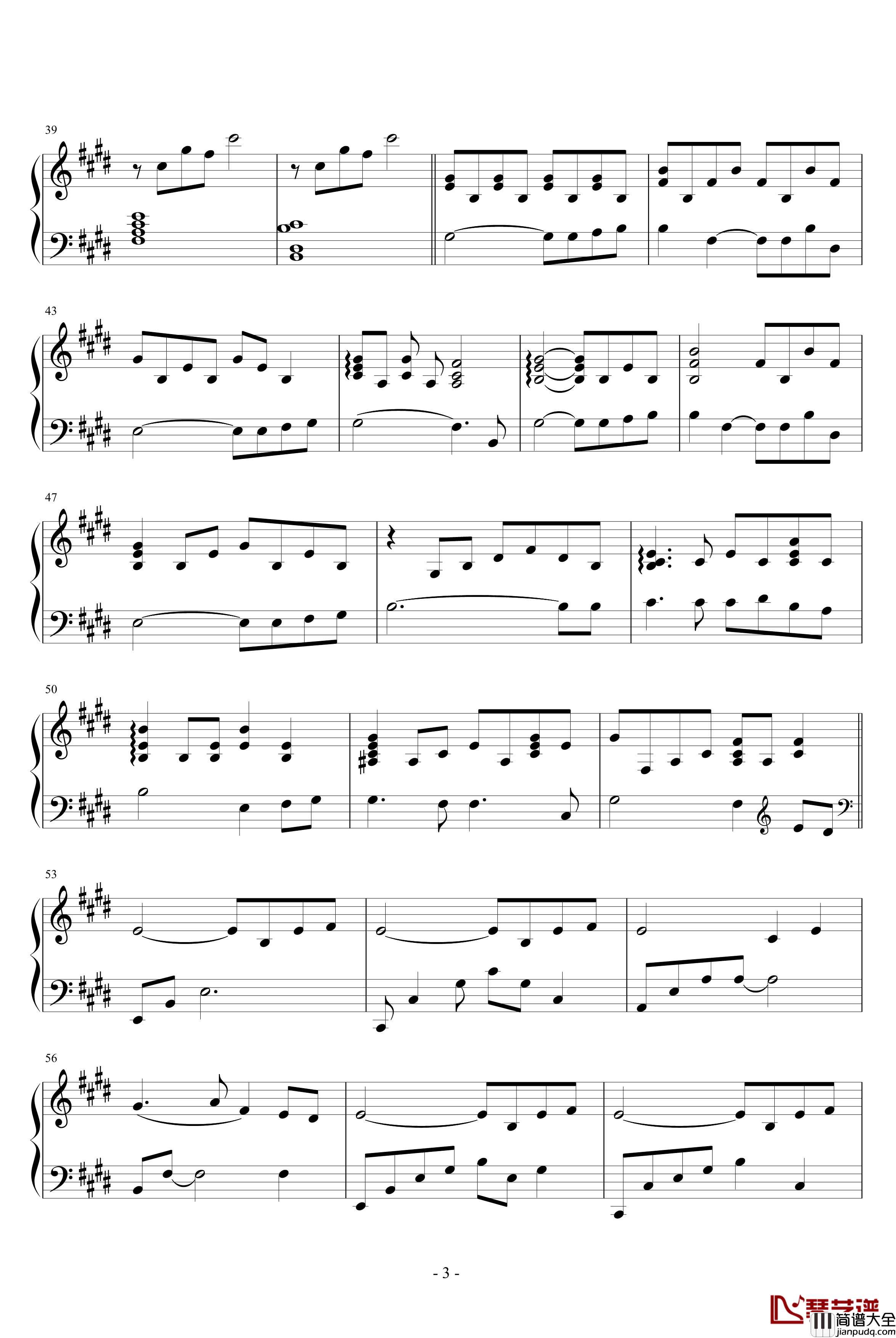 the_rain钢琴谱_简单版_久石让