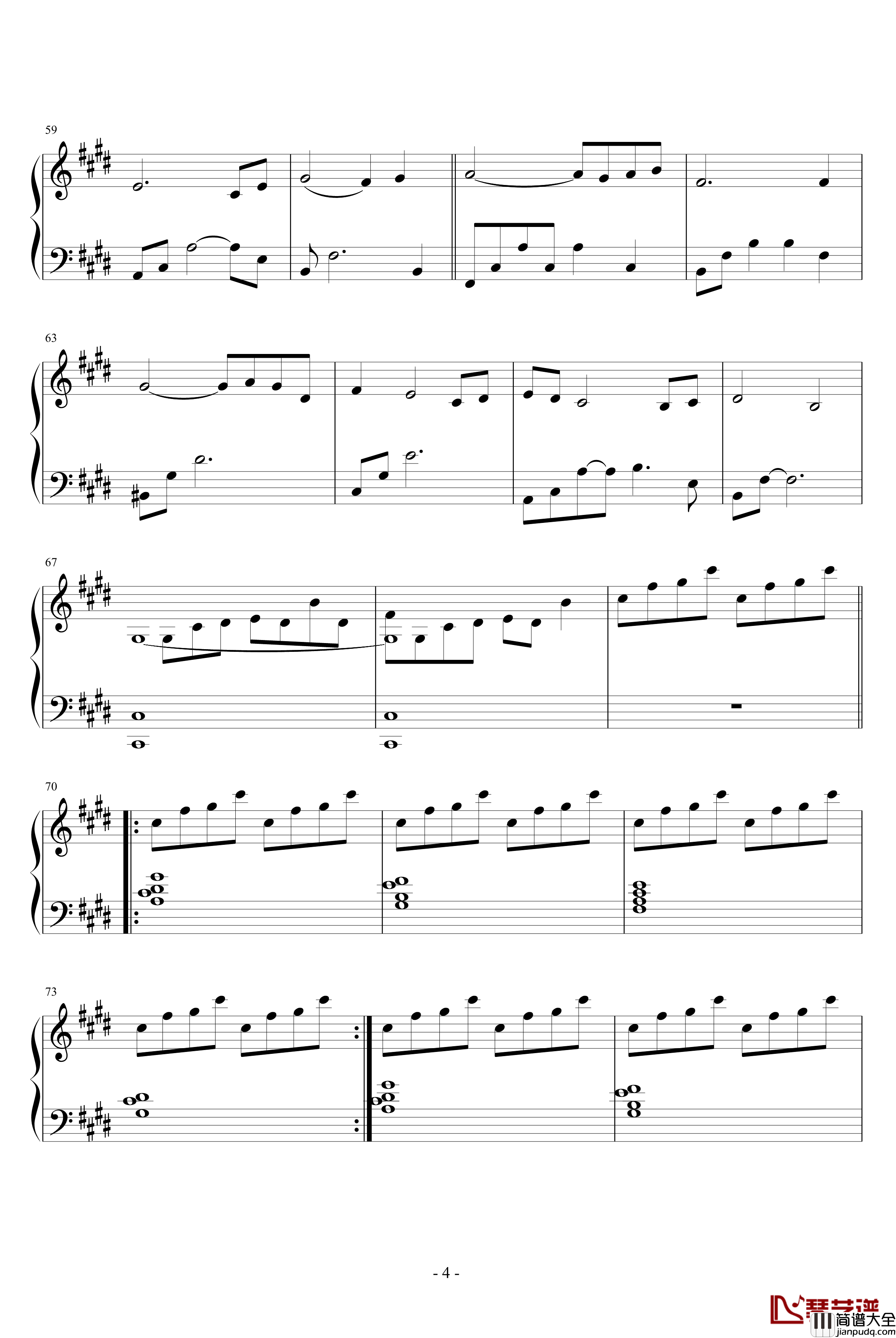 the_rain钢琴谱_简单版_久石让