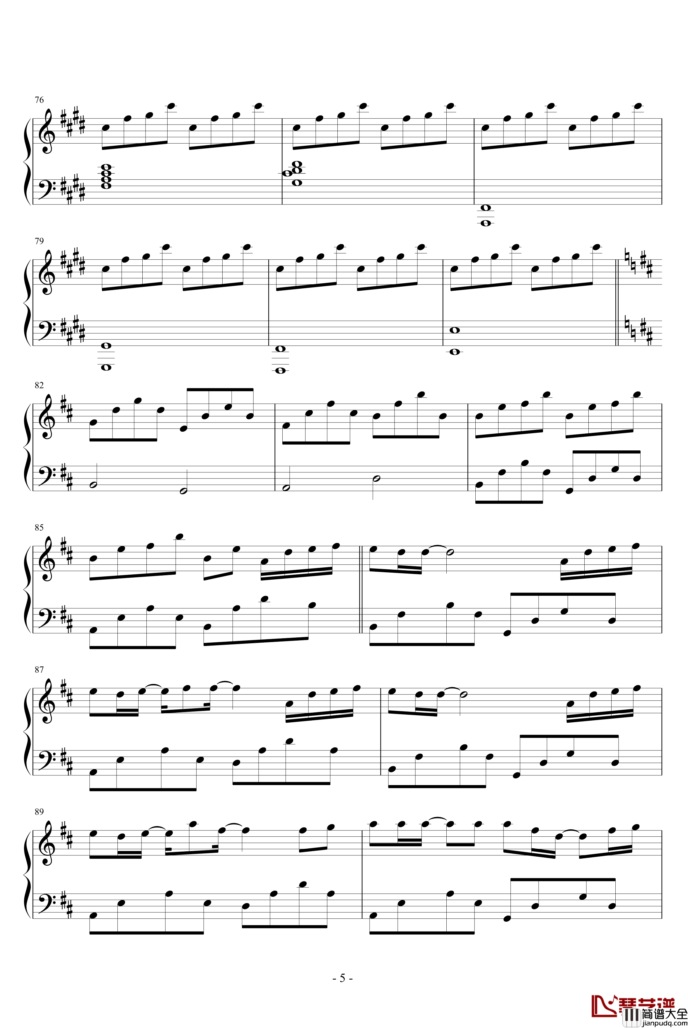 the_rain钢琴谱_简单版_久石让