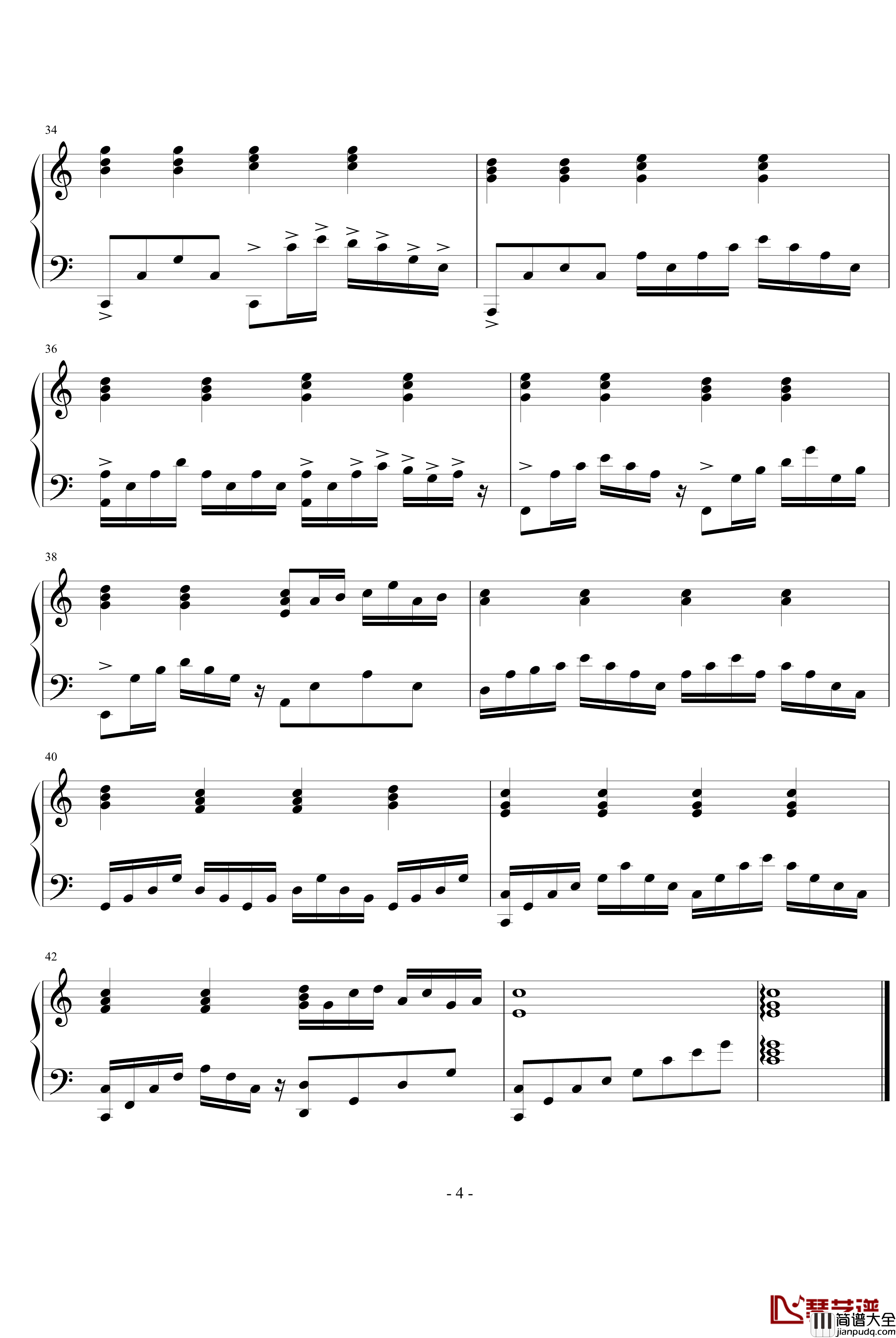 命中注定我愛你钢琴谱_影视