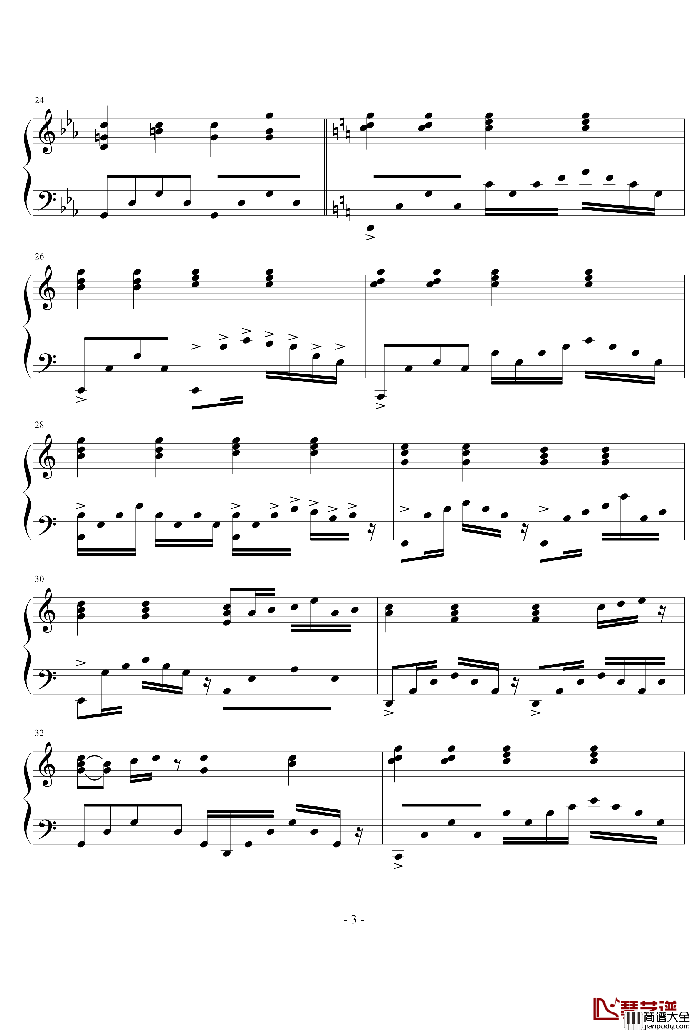 命中注定我愛你钢琴谱_影视