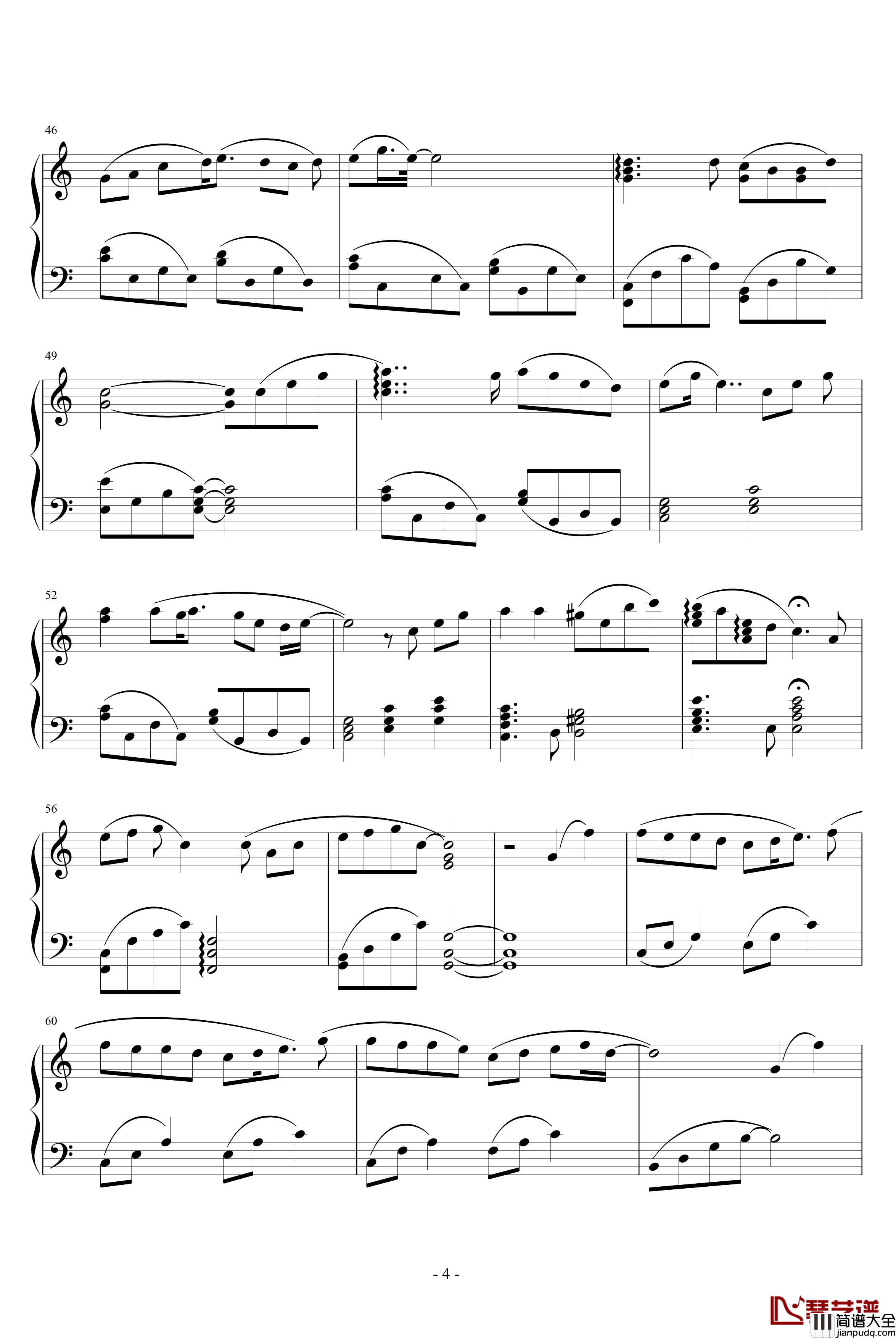 原谅钢琴谱_张玉华