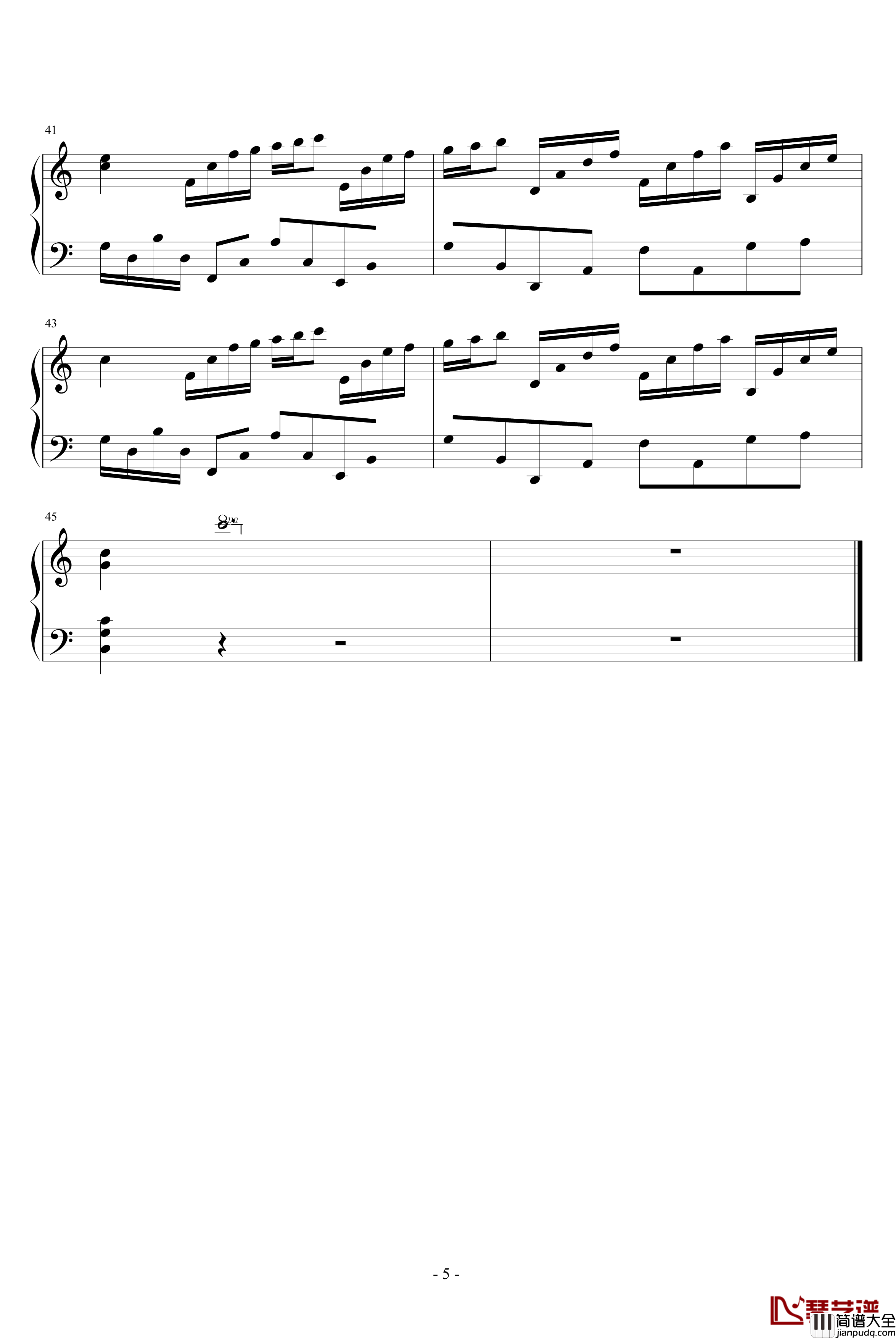 寻逝钢琴谱_V冲啊