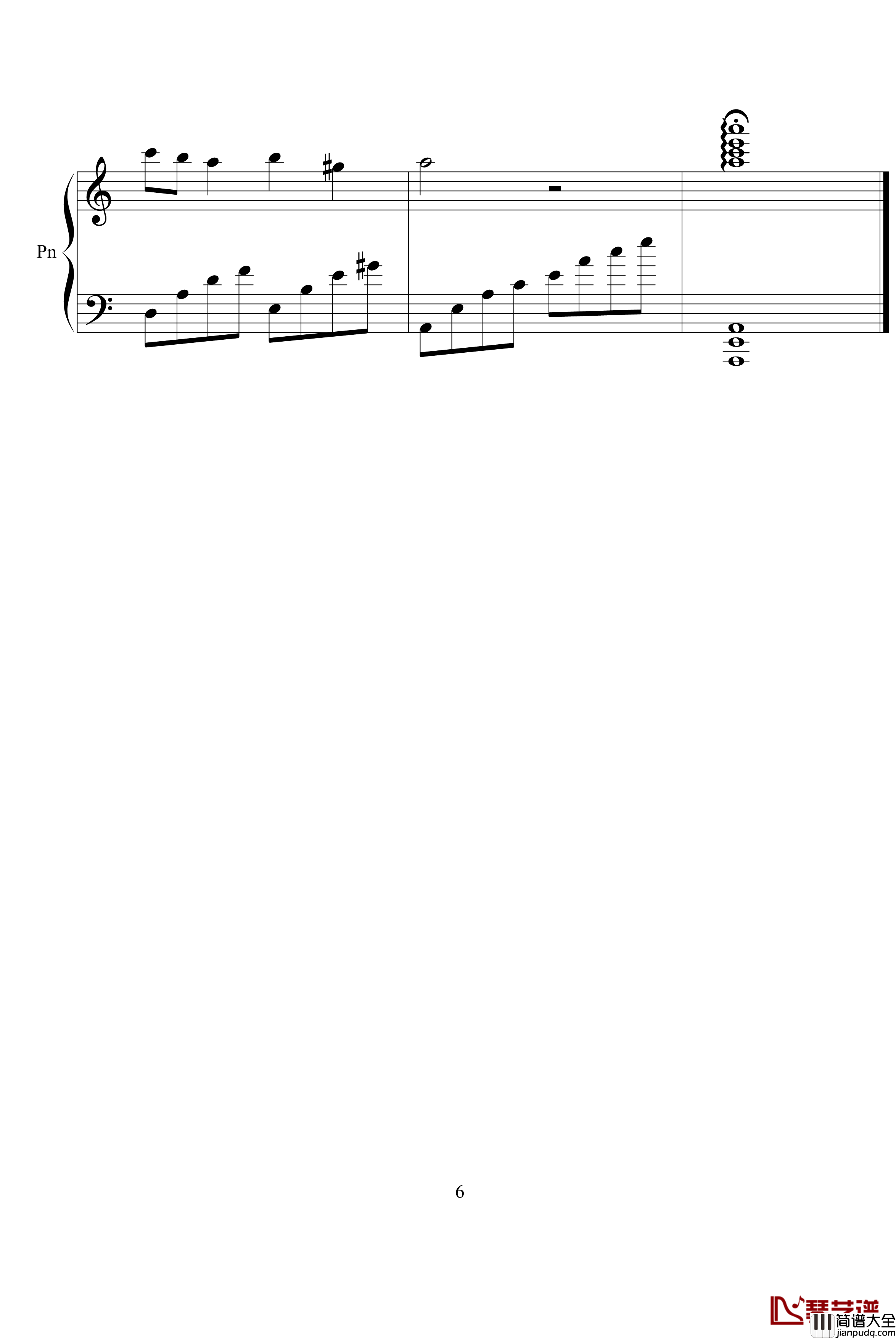 天空之城钢琴谱_PY简单版_天空之城