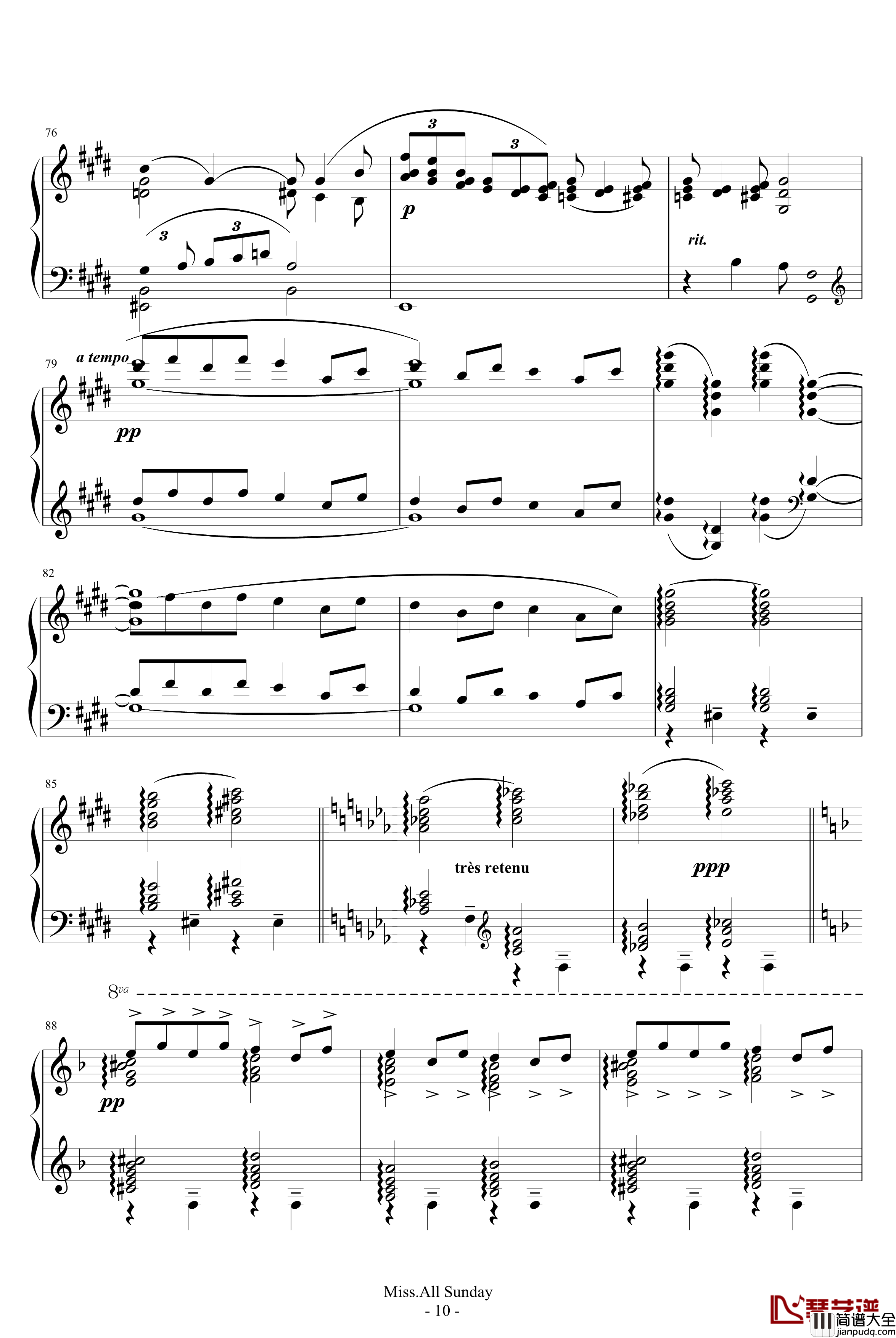 叙事曲钢琴谱_优美_德彪西