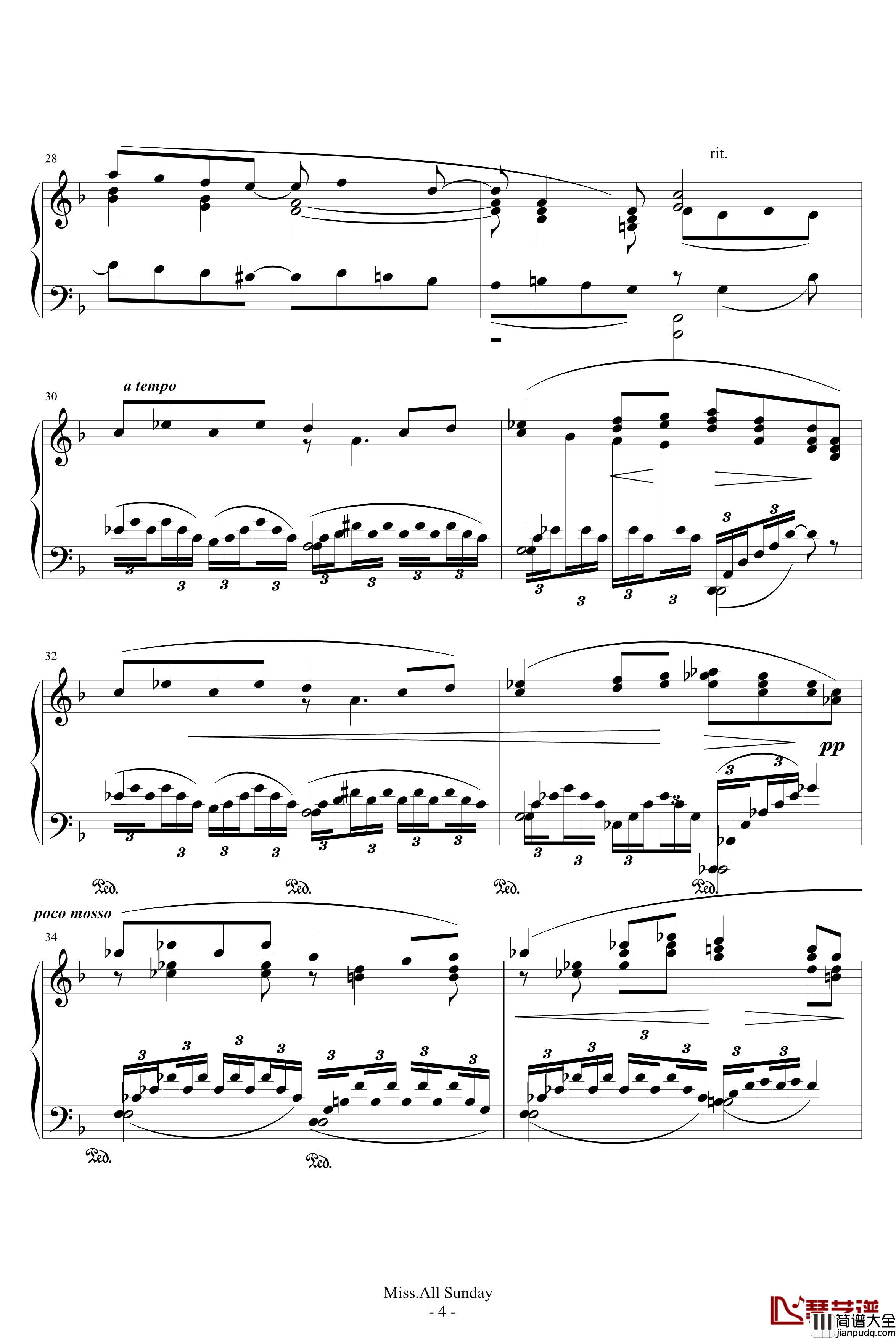 叙事曲钢琴谱_优美_德彪西