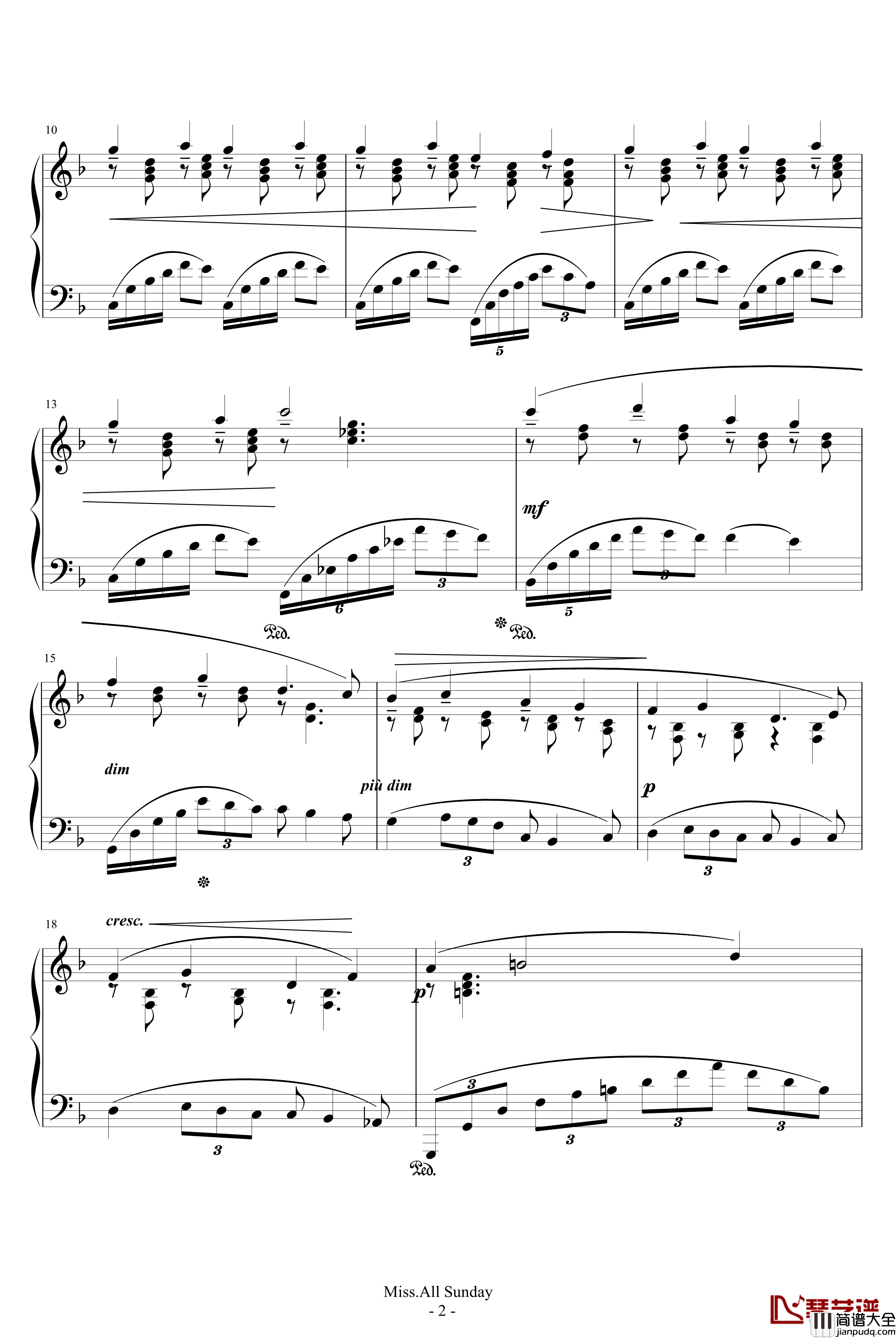 叙事曲钢琴谱_优美_德彪西