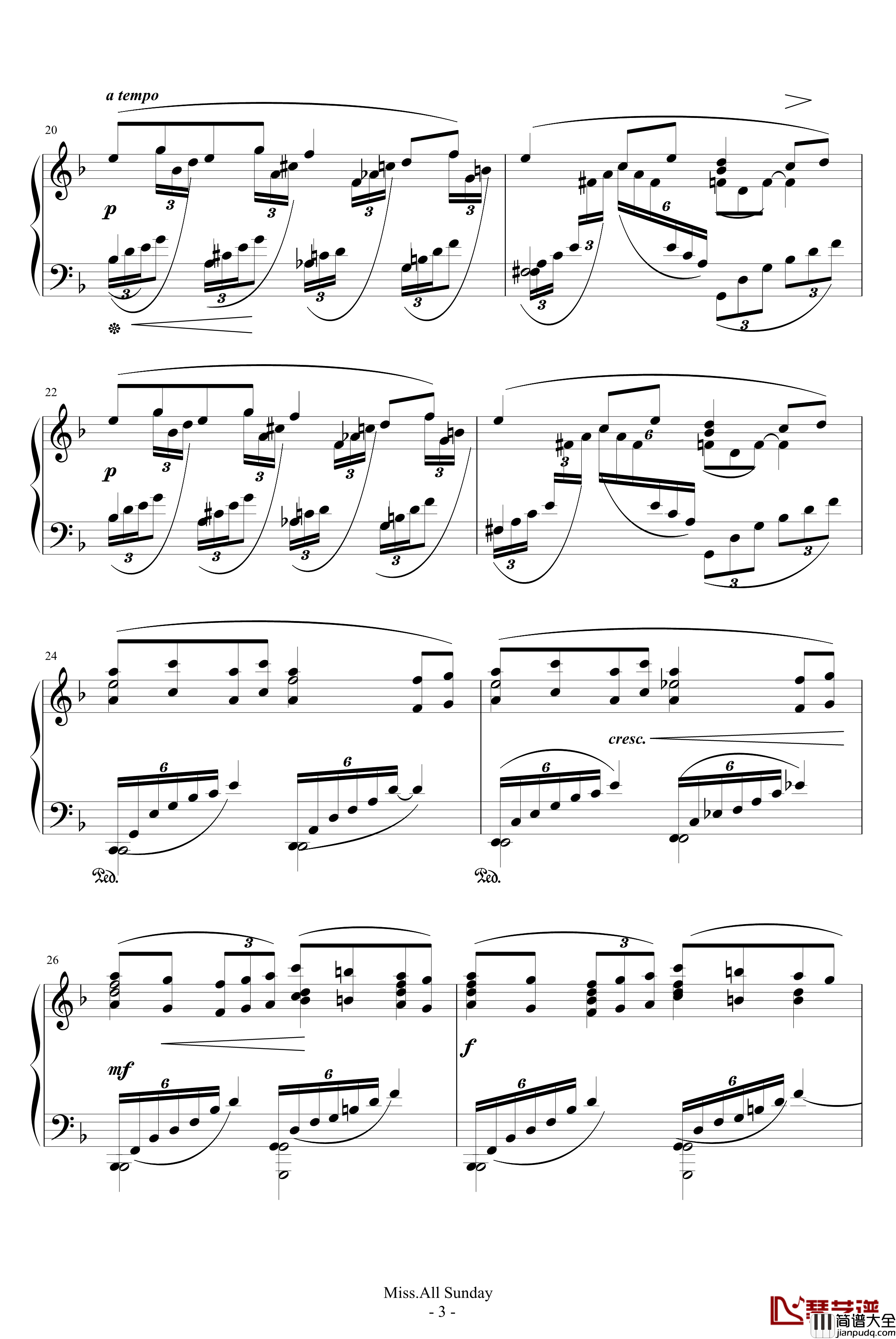 叙事曲钢琴谱_优美_德彪西