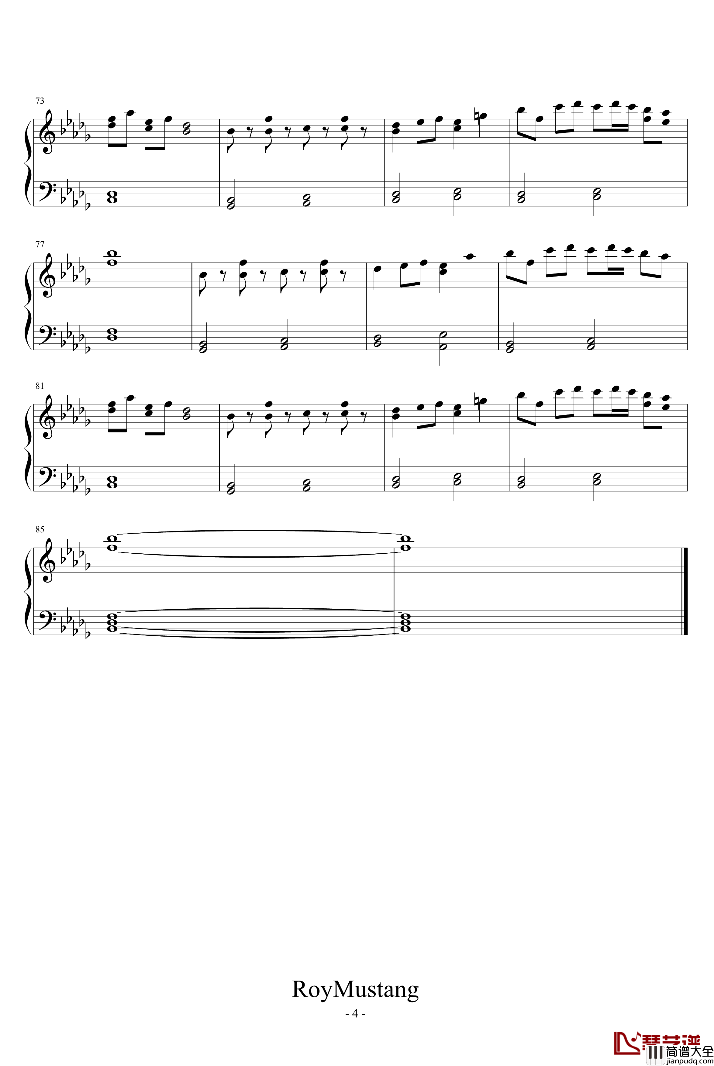 U.N.オーエンは彼女なのか钢琴谱_动漫影视_东方红魔乡