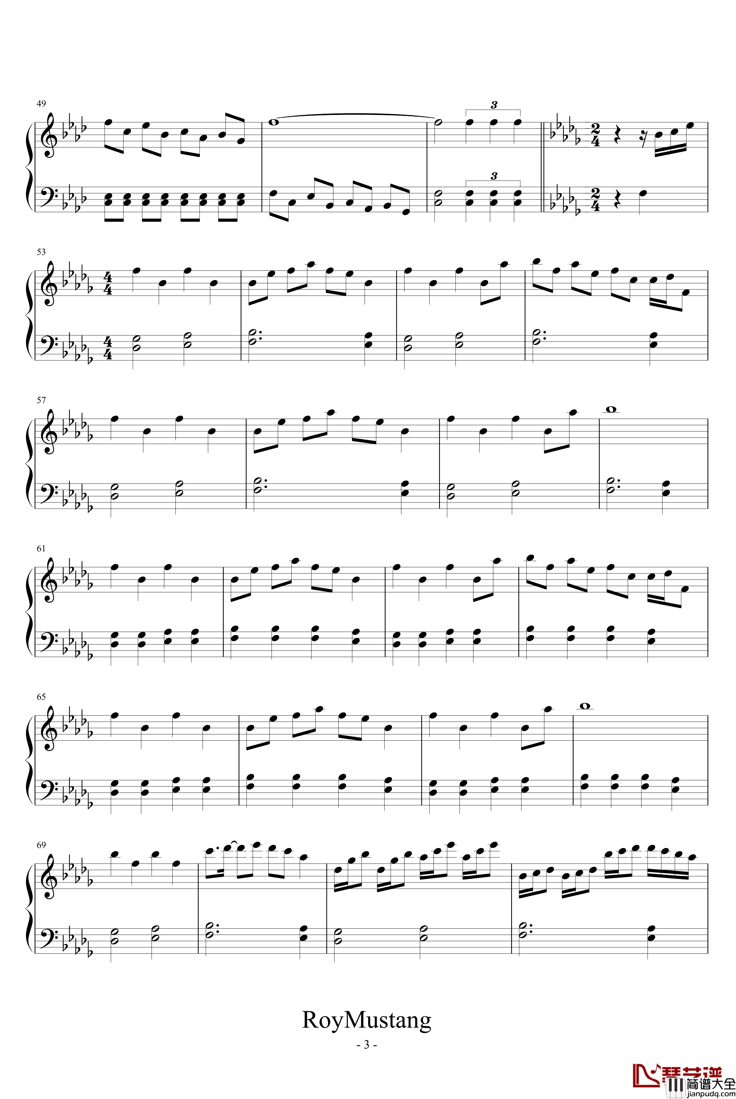 Lunatic_Princess钢琴谱_竹取飛翔_动漫影视_东方永夜抄