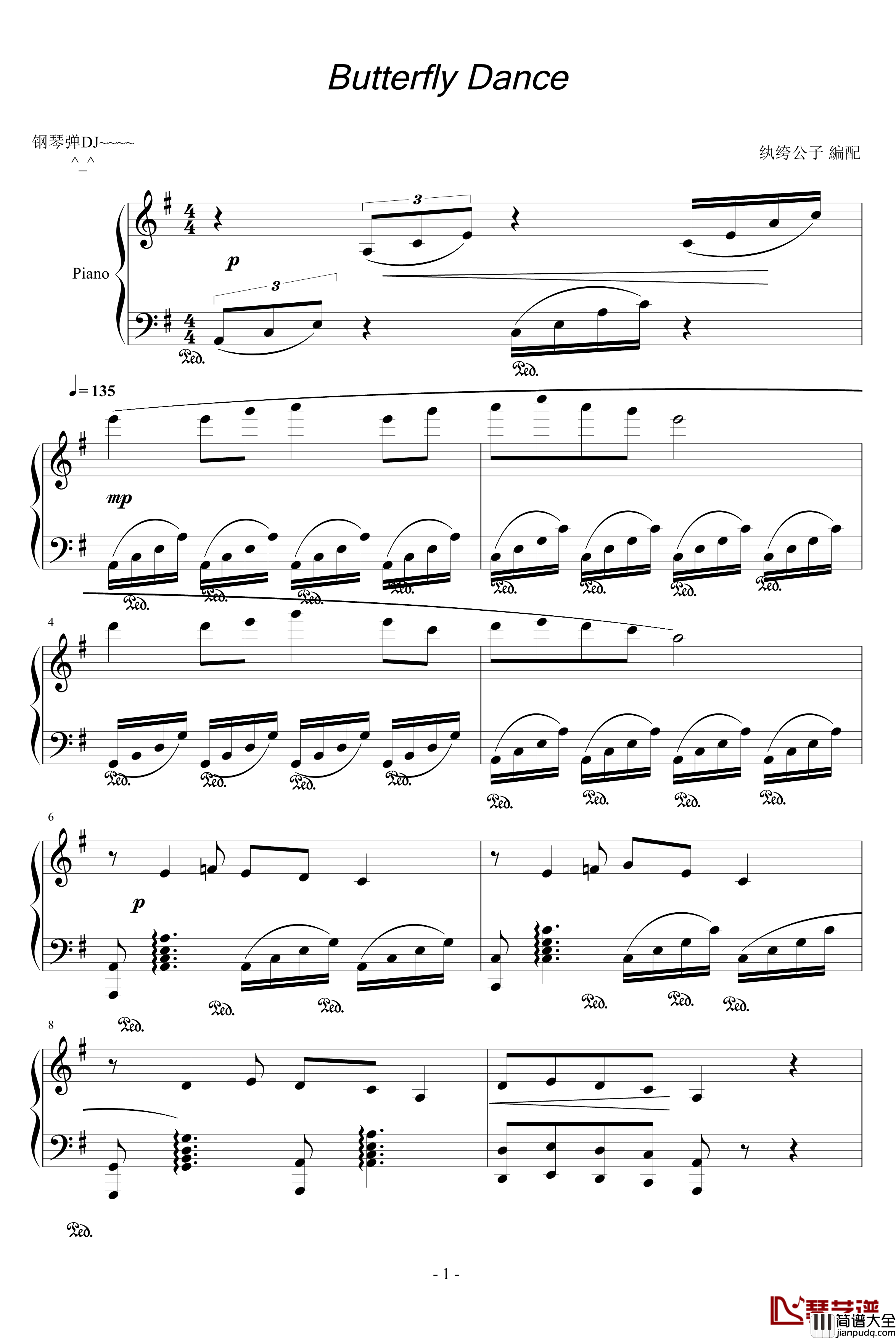 Butterfly_Dance钢琴谱_蝶の舞_DJ兔子舞