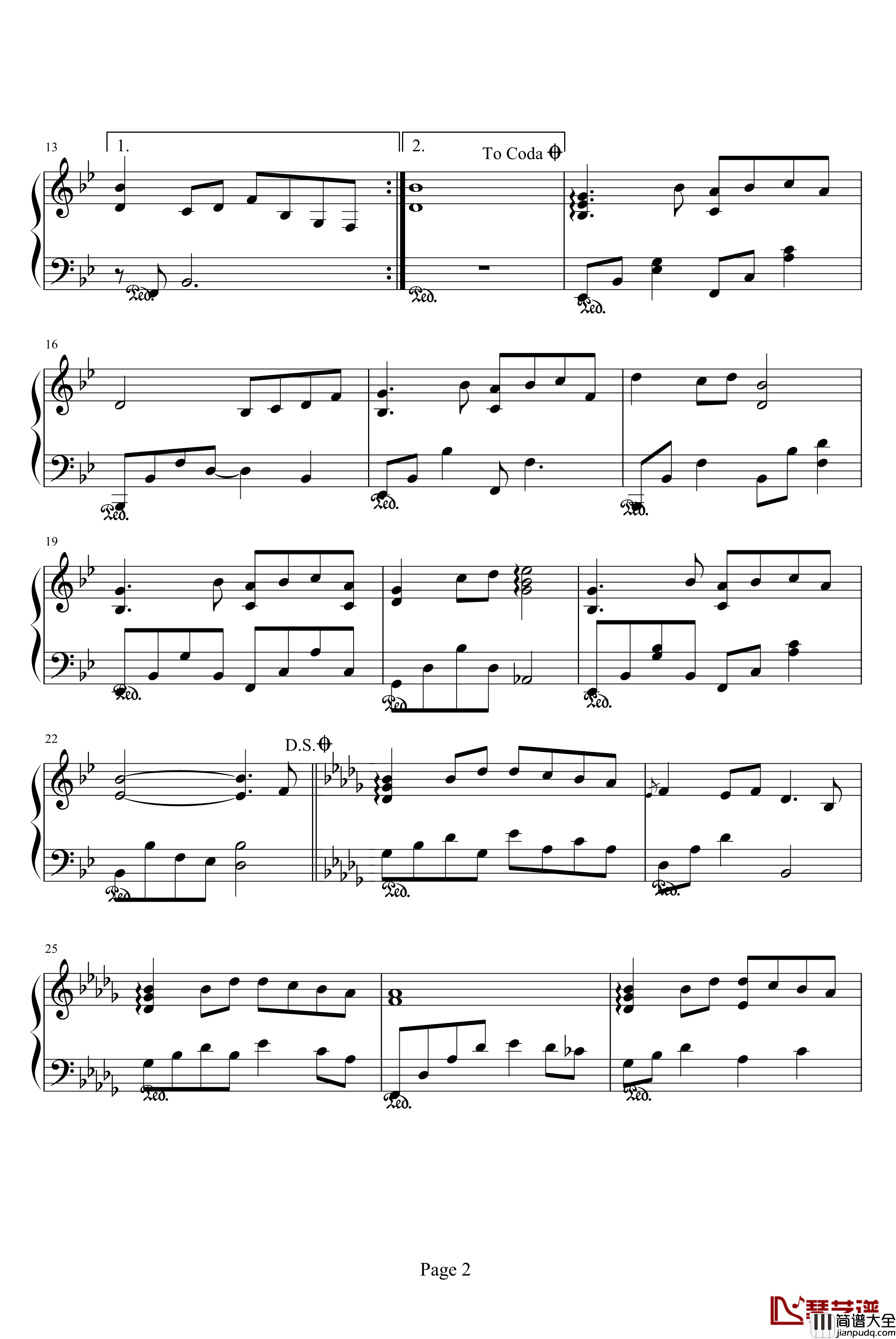 雪之梦钢琴谱_较好版_班得瑞_Bandari