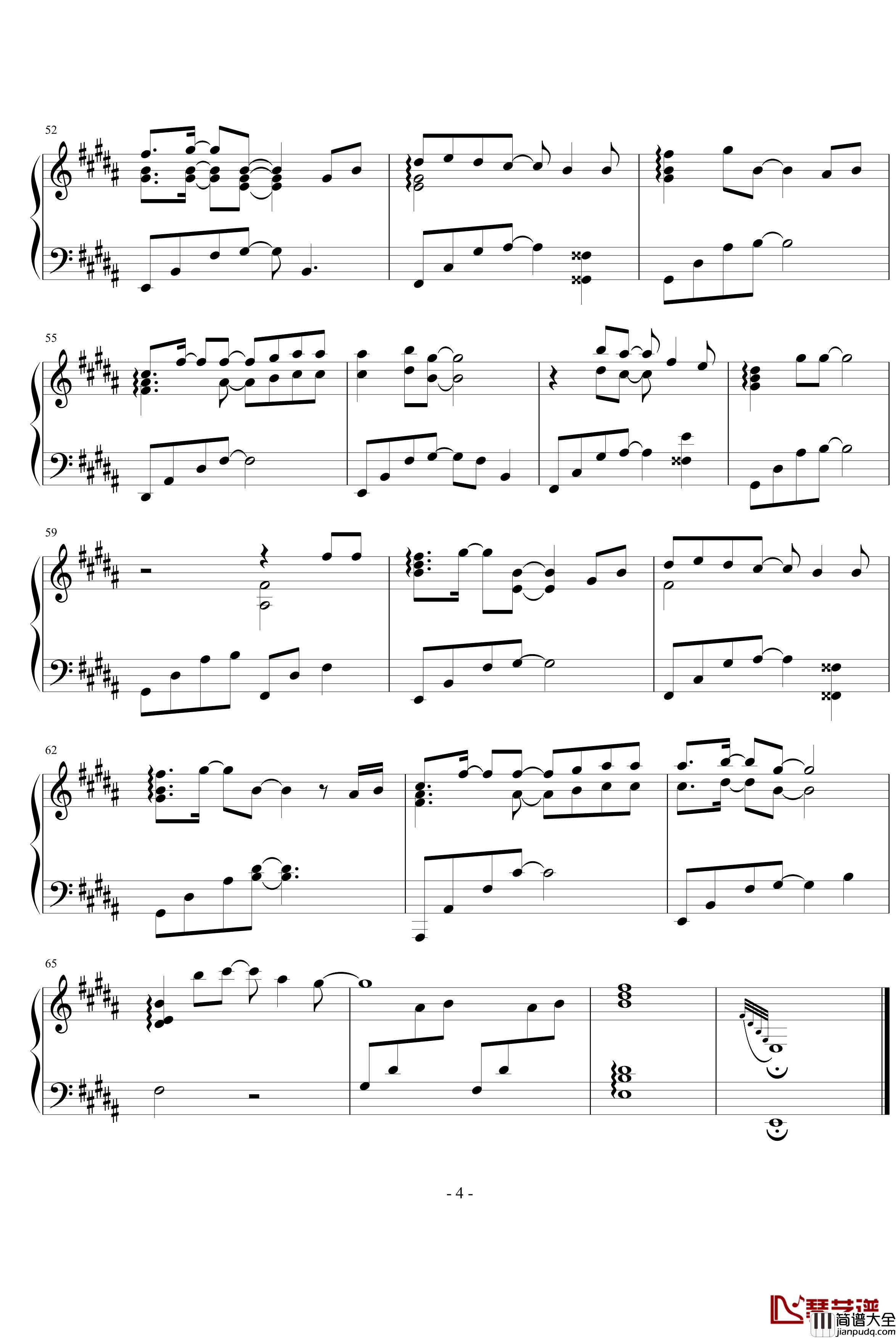 1000_Words钢琴谱_动漫影视