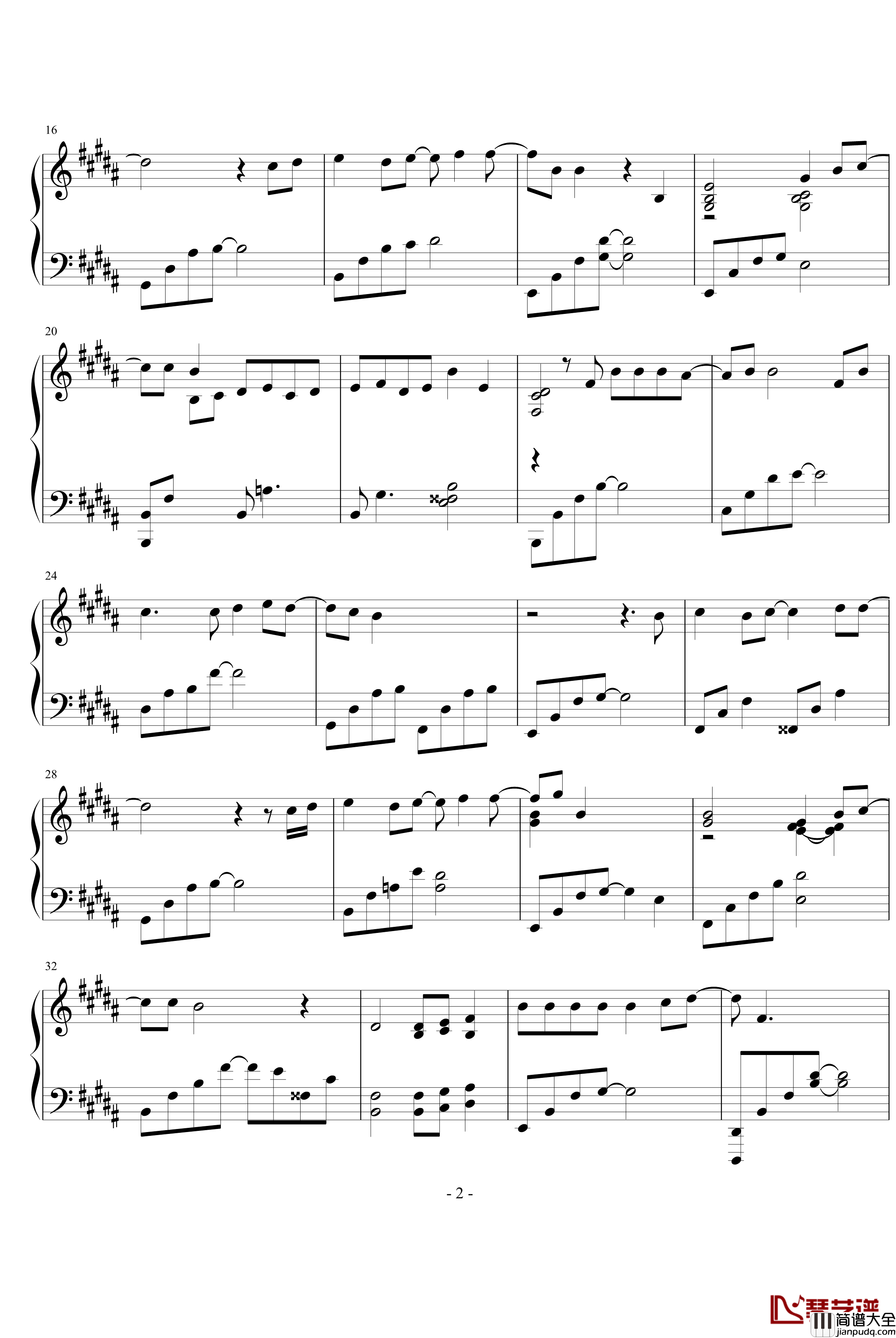 1000_Words钢琴谱_动漫影视