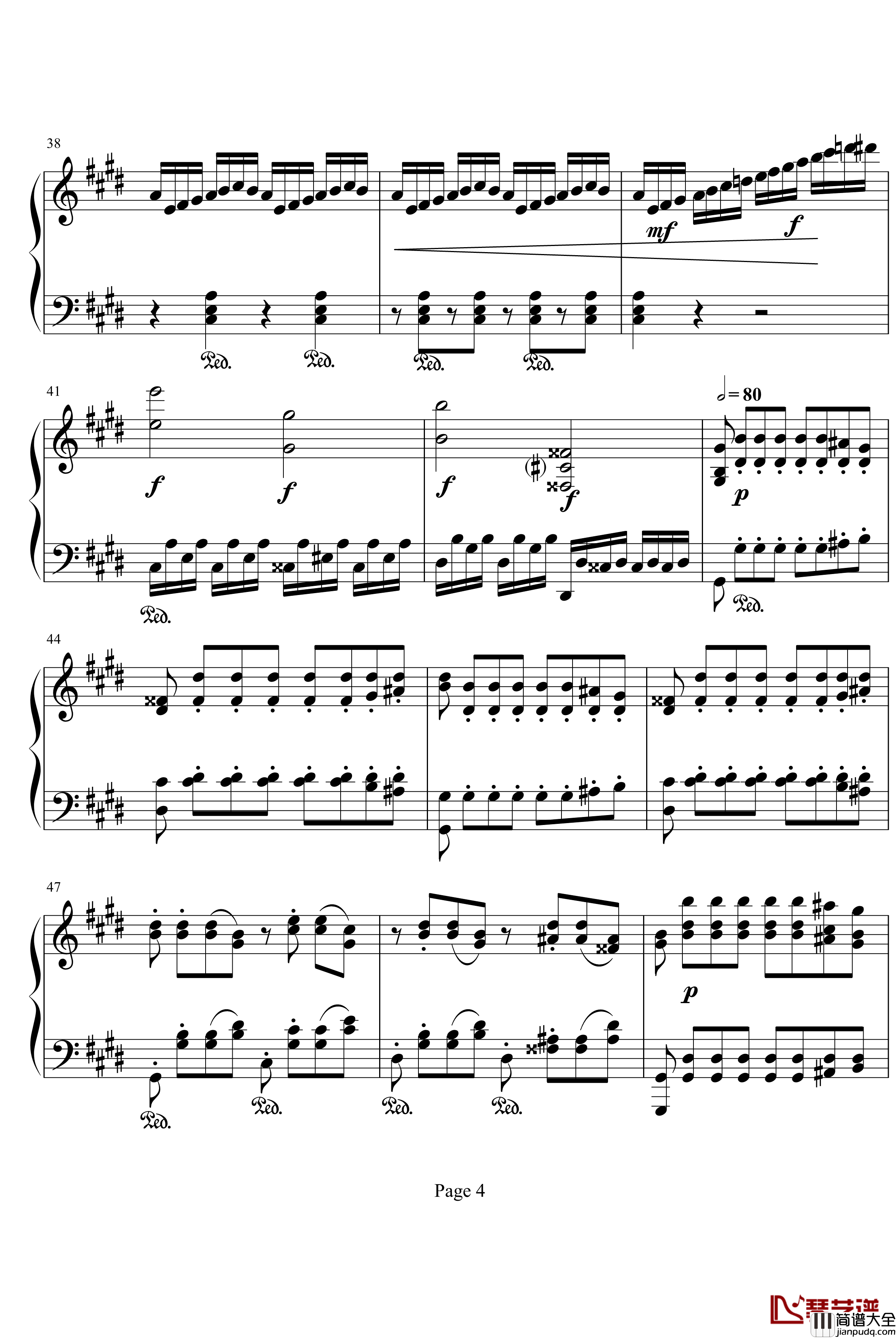 月光奏明曲钢琴谱_作品27之2_贝多芬_beethoven