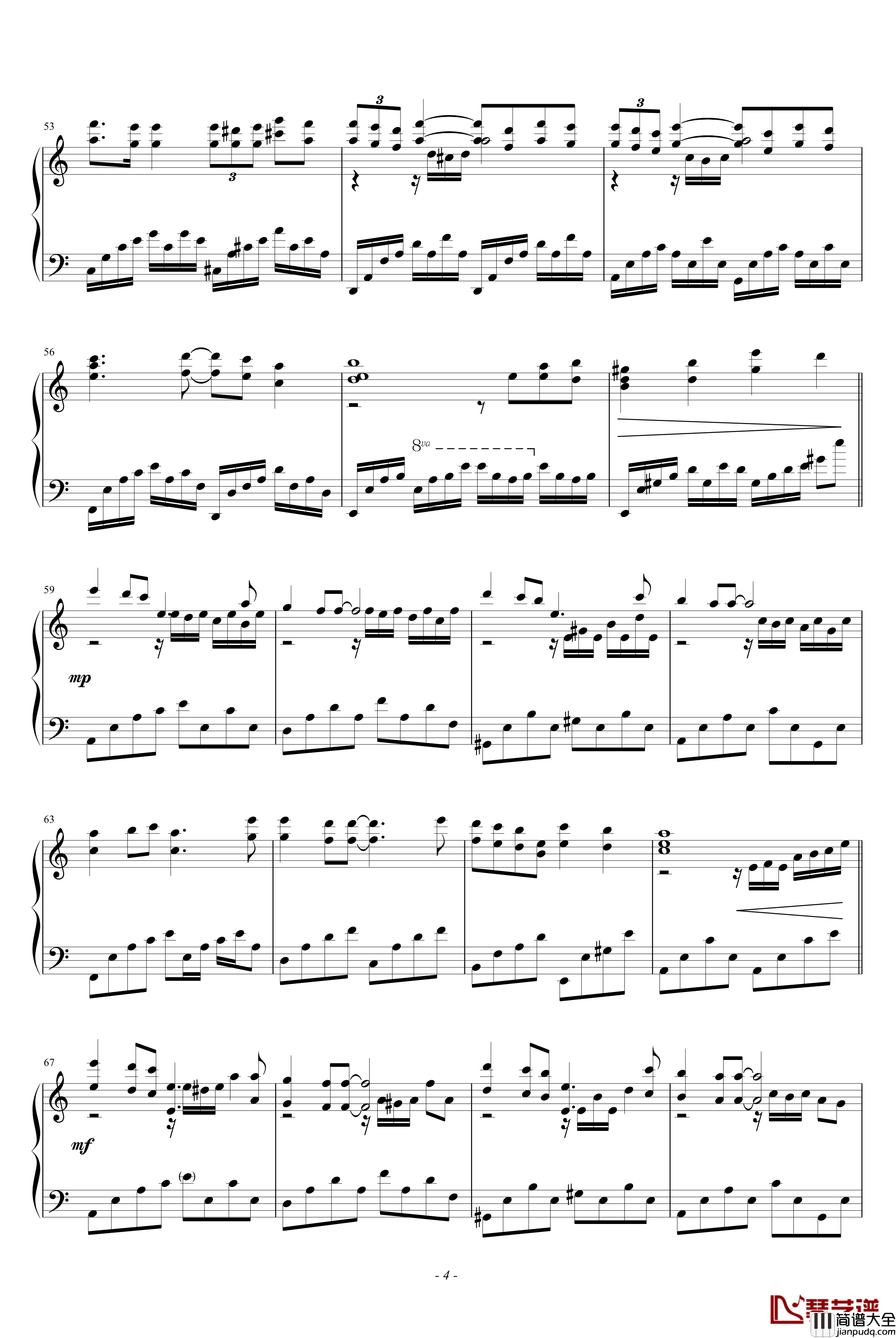 一如往昔钢琴谱_姜育恒