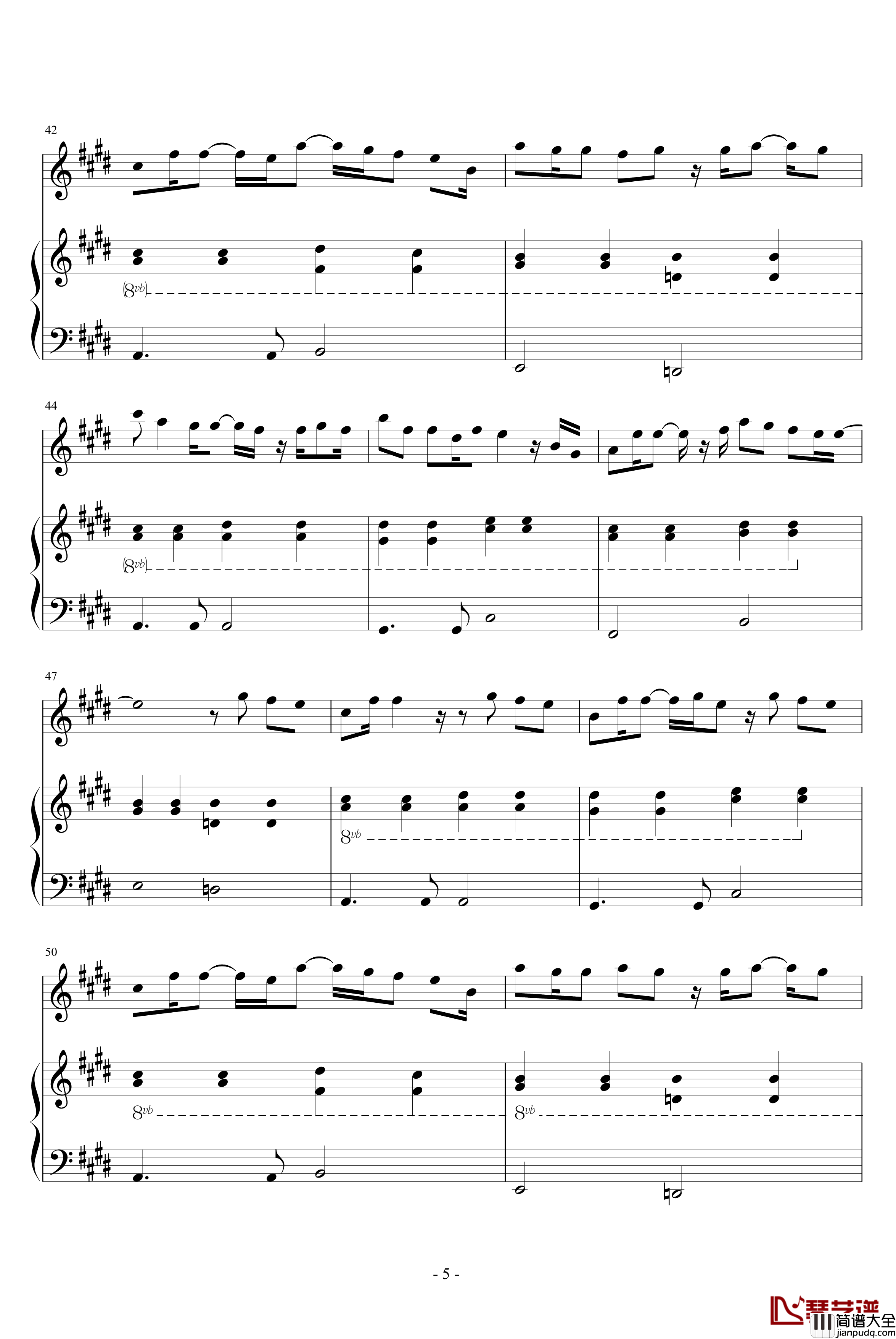 最长的电影钢琴谱_Wind_Chou_弹唱版_周杰伦