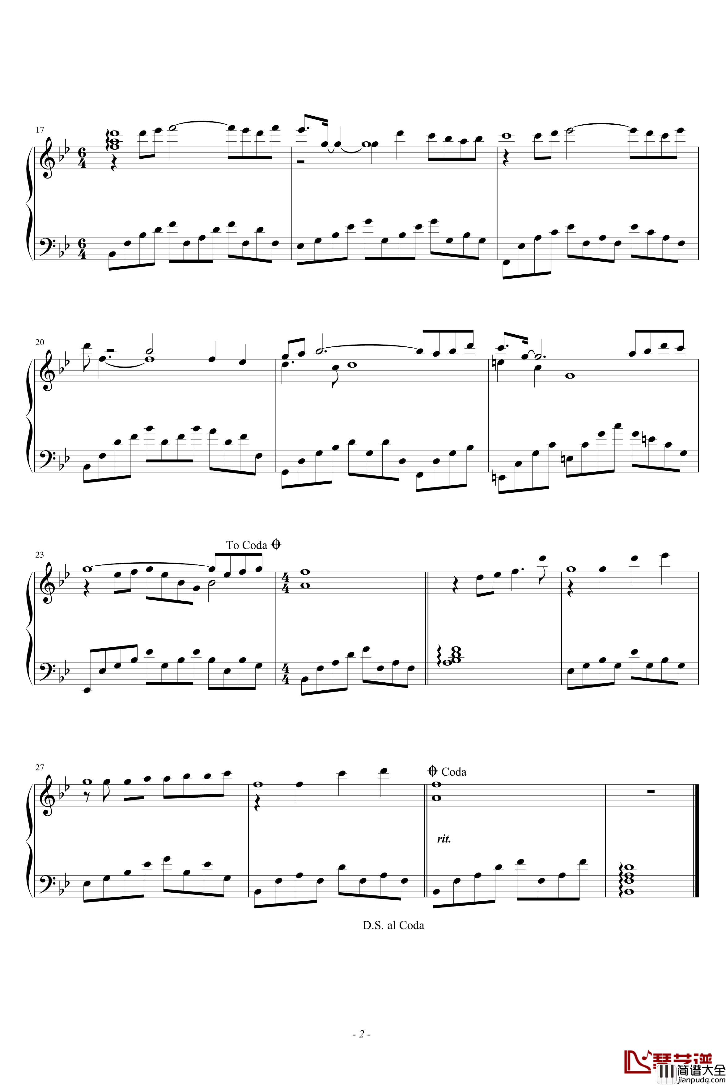 比利提斯钢琴谱_Sarah_Brightman