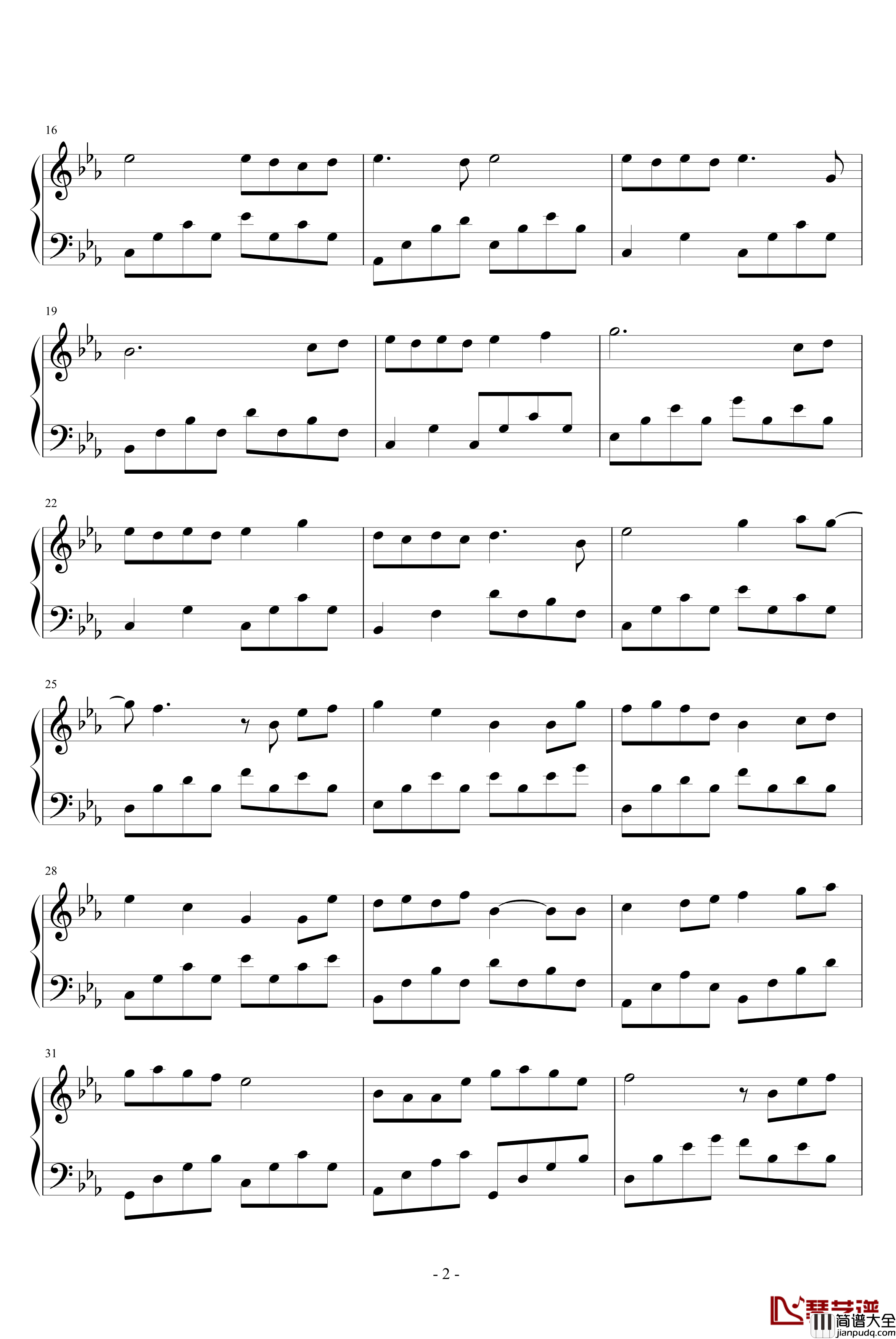 小酒窝钢琴谱_林俊杰